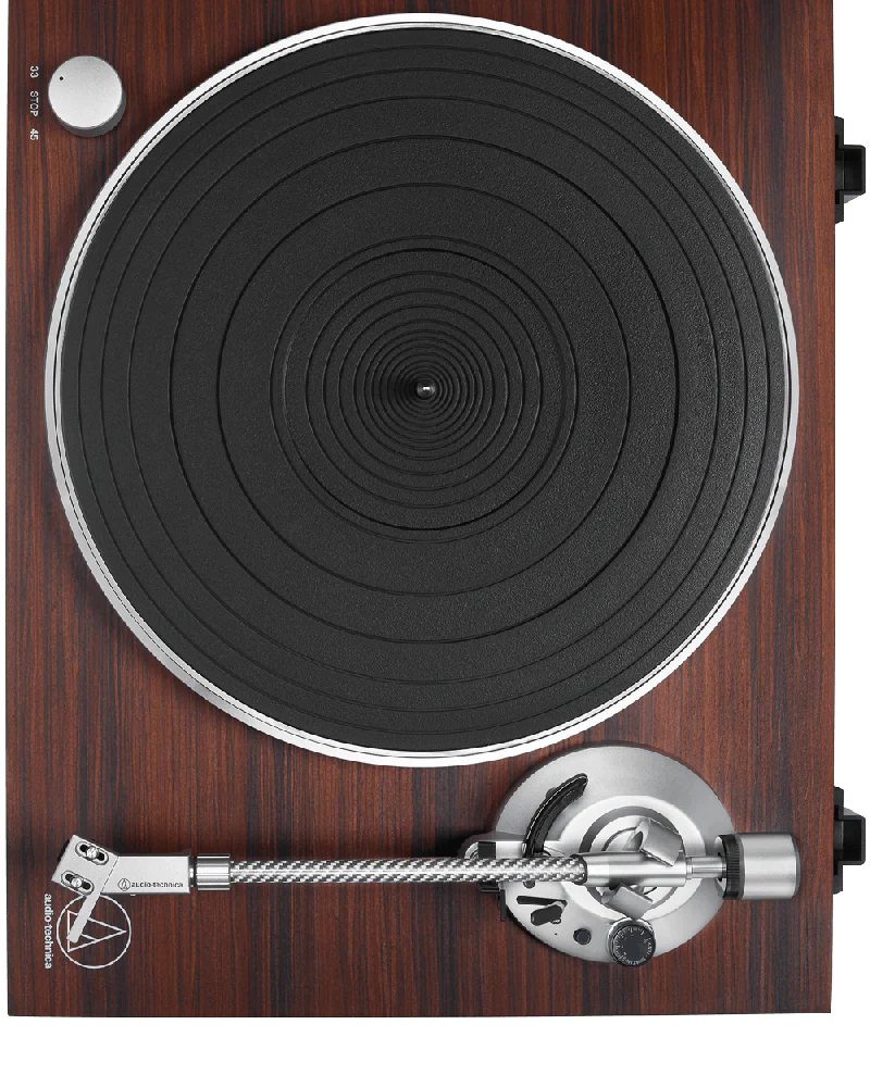 Audio-Technica AT-LPW50BT Manual Belt-Drive Turntable - Wireless & Analog (Dark Wood) - Image 2