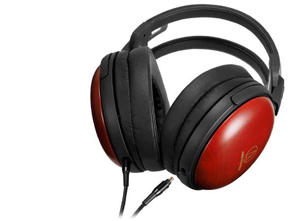 Audio-Technica ATH-AWAS Audiophile Closed Back Dynamic Wooden Headphones (Red) - Image 3