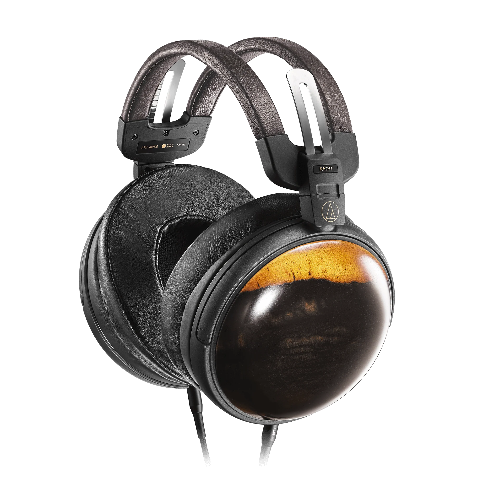 Audio-Technica ATH-AWKG Audiophile Closed Back Dynamic Wooden Headphones (Kurogaki Wood)