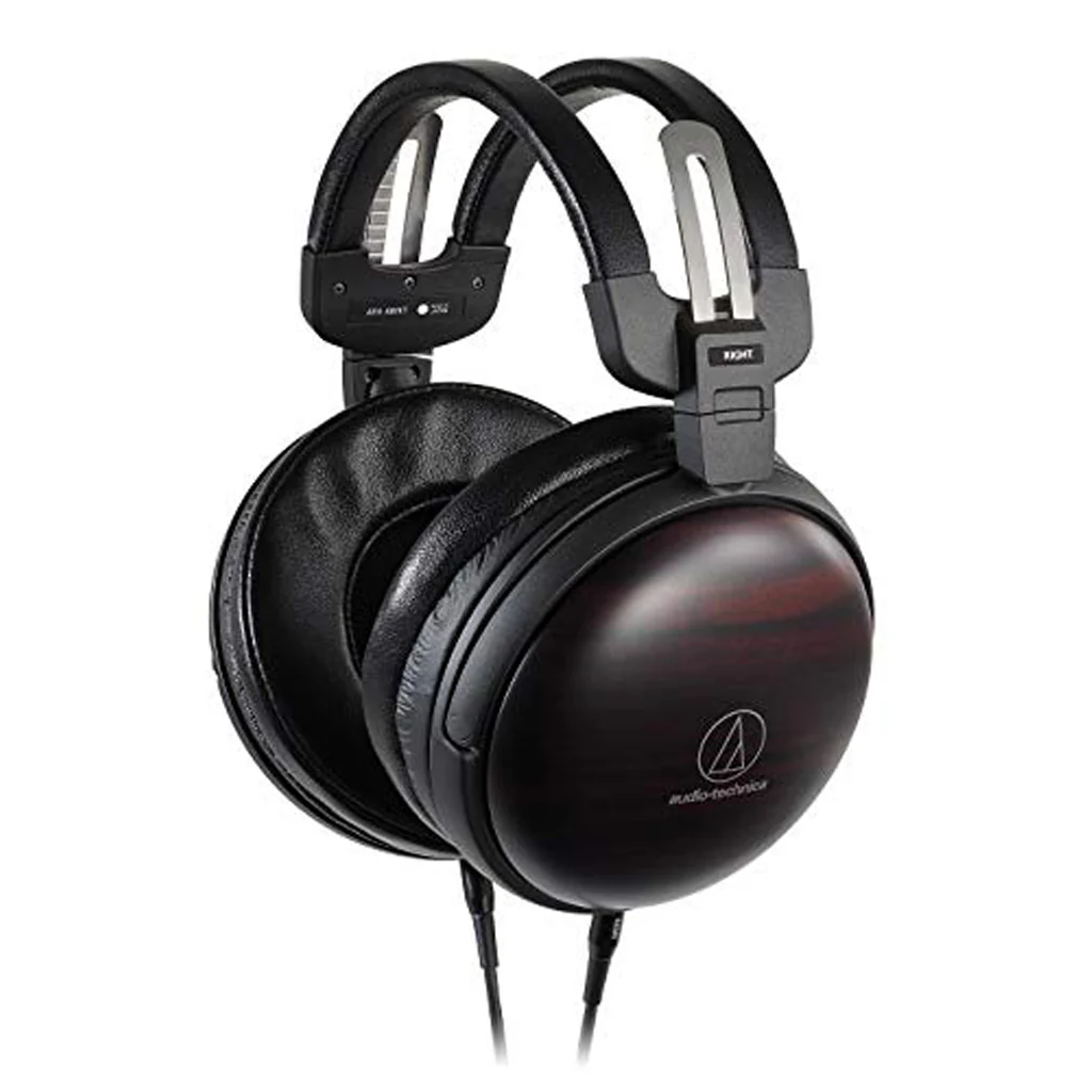Audio-Technica ATH-AWKT Audiophile Hi-Res Closed Back Dynamic Wooden Headphones (Black)