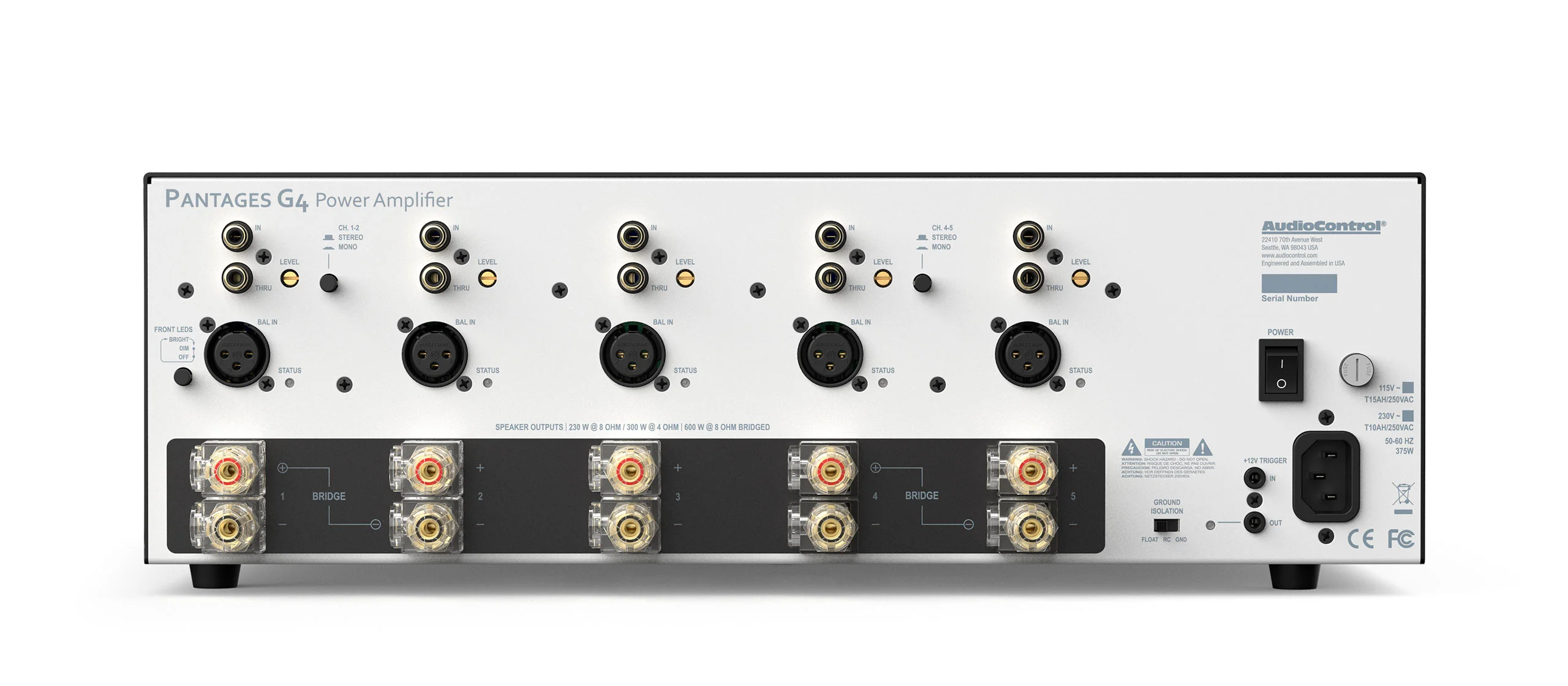 AudioControl Pantages G4 5 Channel Power Amplifier (Black) - Image 3