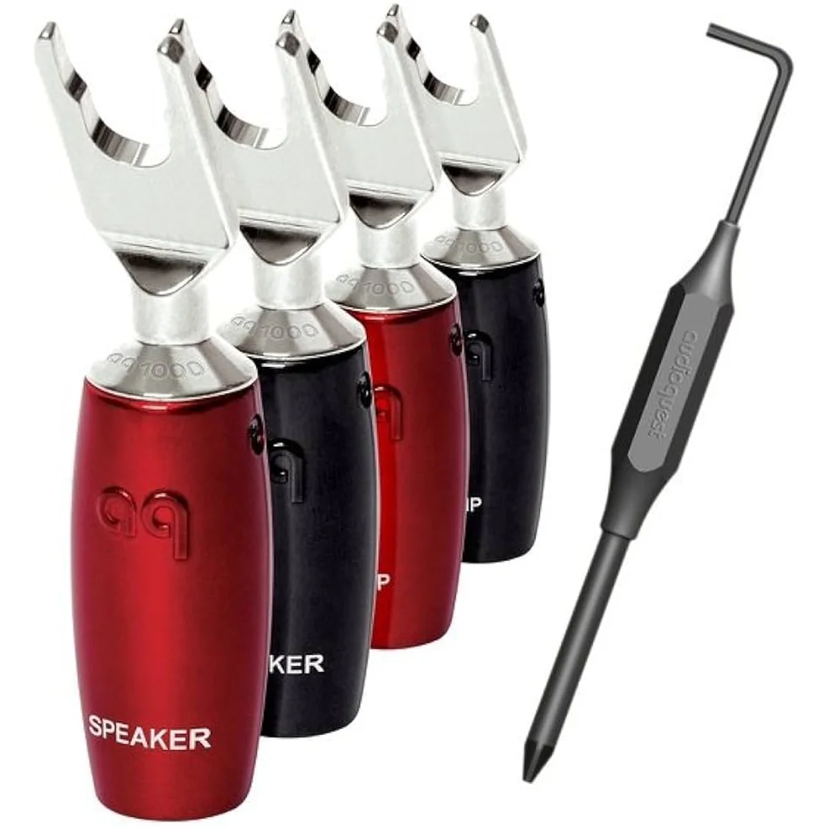 AudioQuest 1000 Series Multi-Spade Silver Speaker Connectors (Full Range - Set of 4) - Image 2