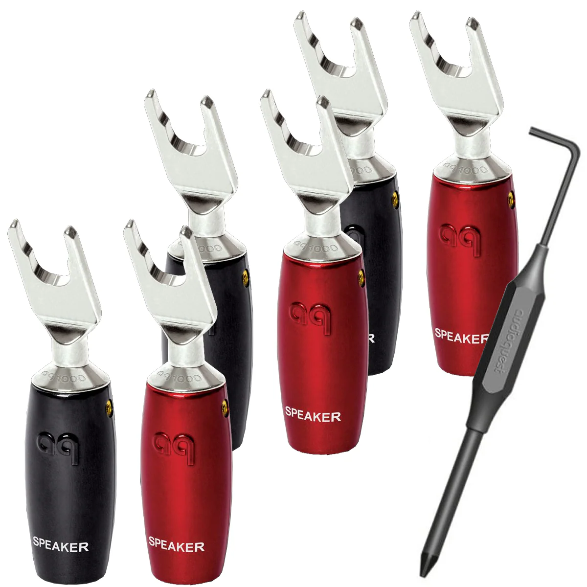 AudioQuest 1000 Series Multi-Spade Silver Speaker Connectors (BiWire - Set of 6) - Image 2