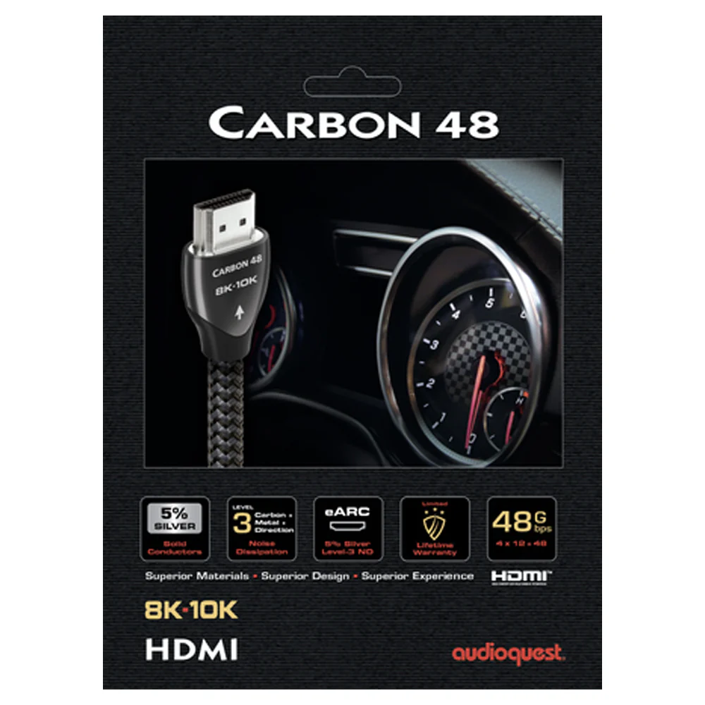 AudioQuest Carbon 48 2.1 HDMI Cable - 8K/10K Ultra HD, Gaming, High-Speed, 48Gbps, HDR, eARC - Image 5