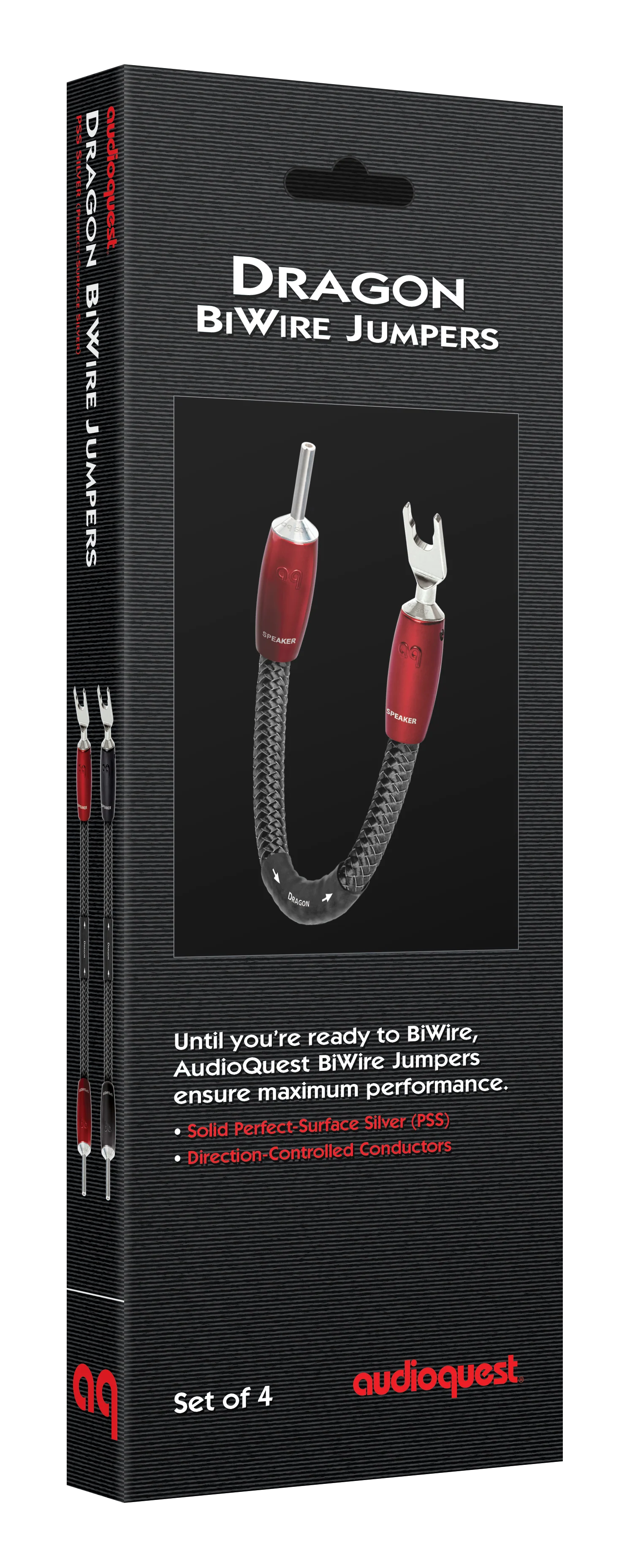 AudioQuest Dragon BiWire Jumpers with 1000 Series Connectors - Silver (Set of 4) - Image 4