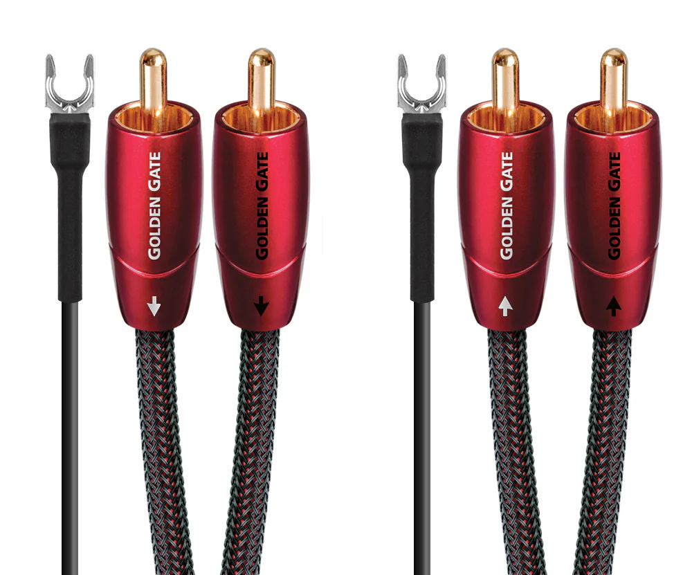 AudioQuest Golden Gate Turntable RCA > RCA Turntable Cable + Ground Wire - 1.5m - Single - 2 x Male RCA > 2 x Male RCA