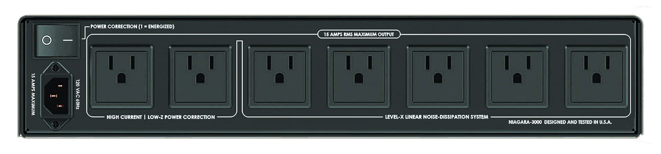 AudioQuest Niagara 3000 7-Outlet Power Conditioner w/ Linear Noise-Dissipation & Non-Sacrificial Surge Protection - Image 3