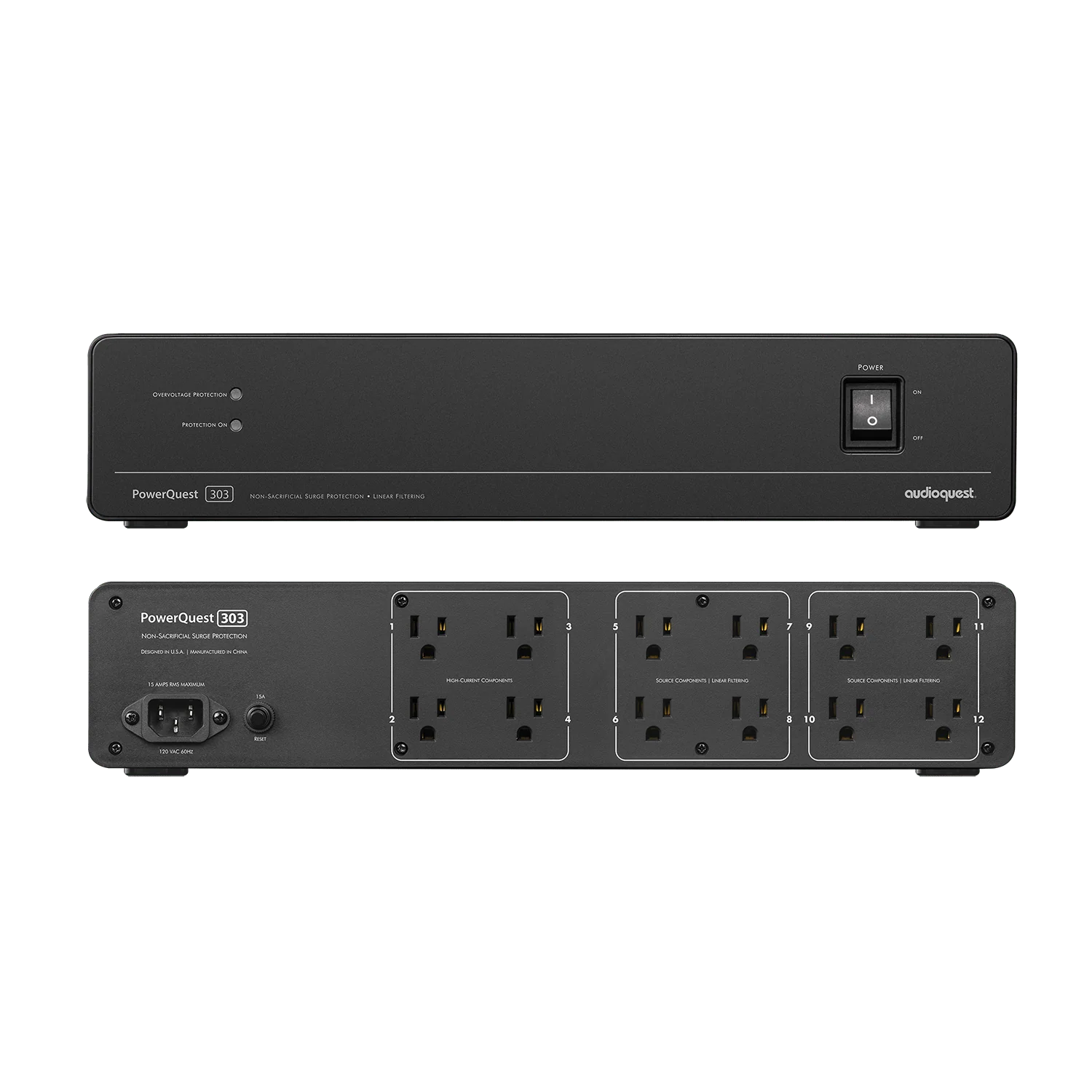 AudioQuest PowerQuest 303 12-Outlet Power Conditioner & Non-Sacrificial Surge Protector