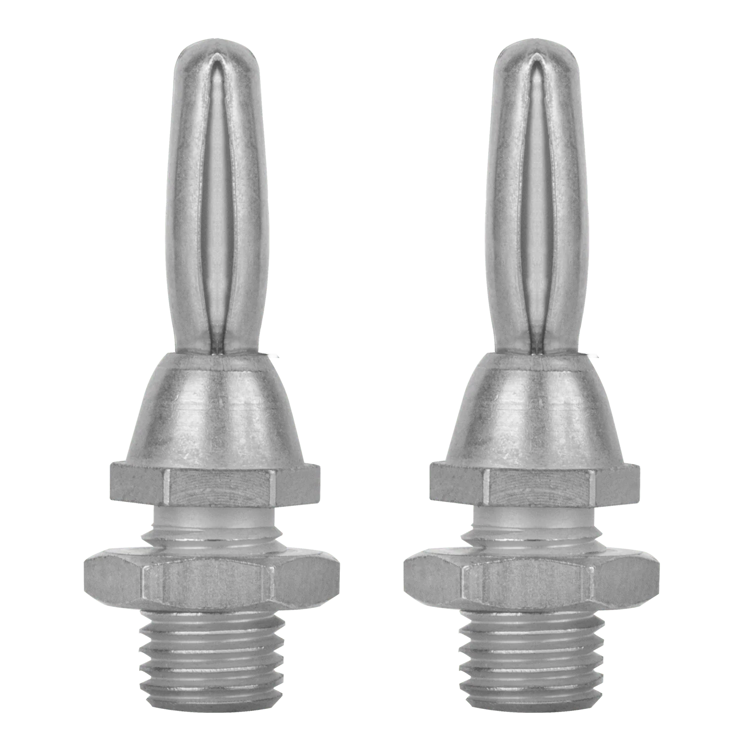 AudioQuest 1002 Banana Connectors (Silver) – Compatible with Standard Banana Jacks (Supports wire up to 9 AWG)