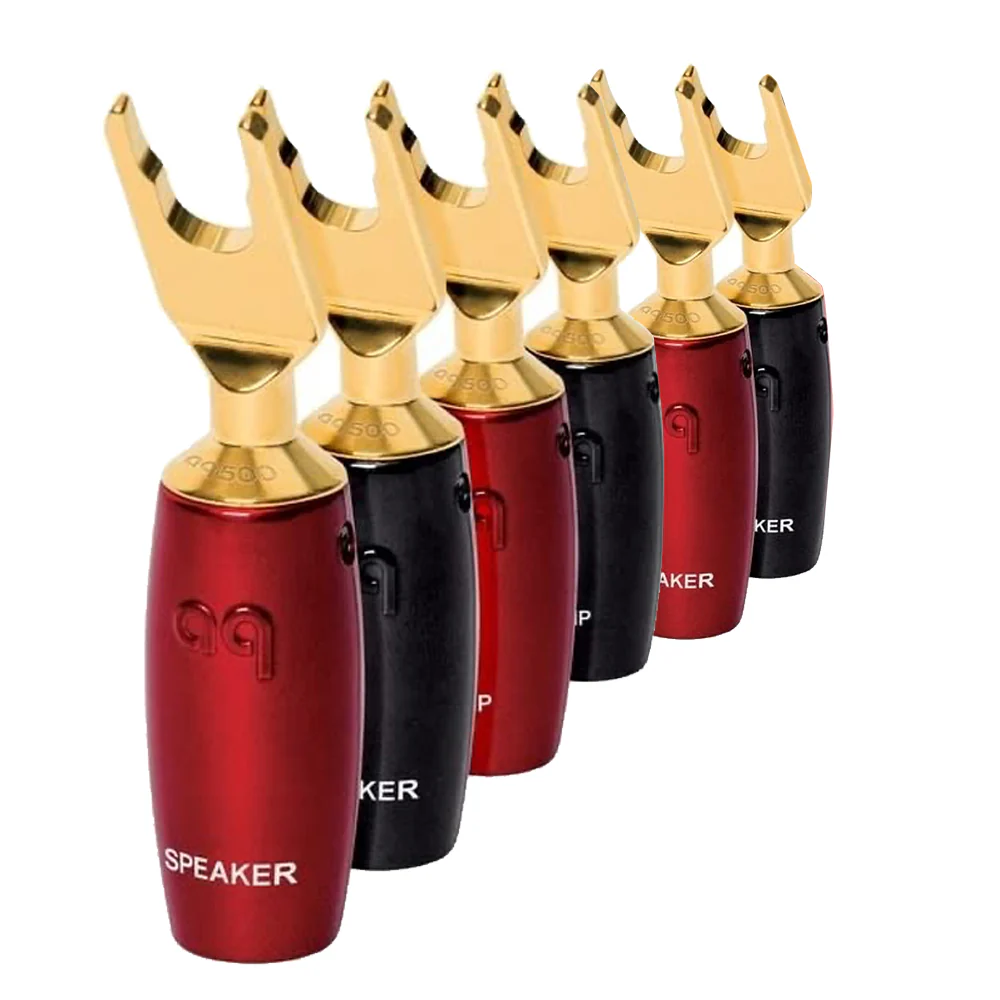 AudioQuest 500 Series Multi-Spade Gold Speaker Connectors (BiWire - Set of 6) - Image 3