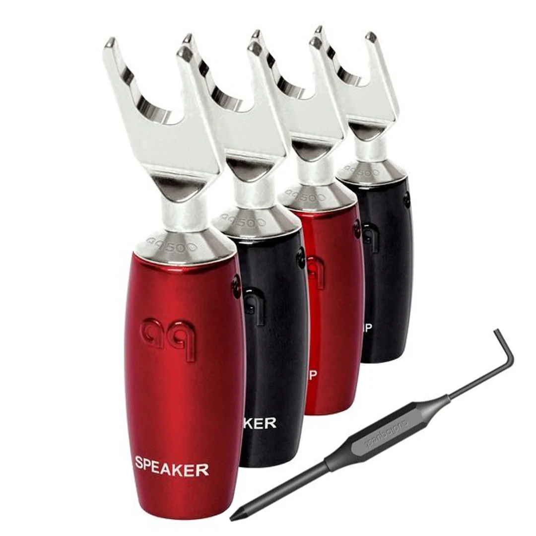 AudioQuest 500 Series Multi-Spade Silver Speaker Connectors (Full Range - Set of 4) - Image 2