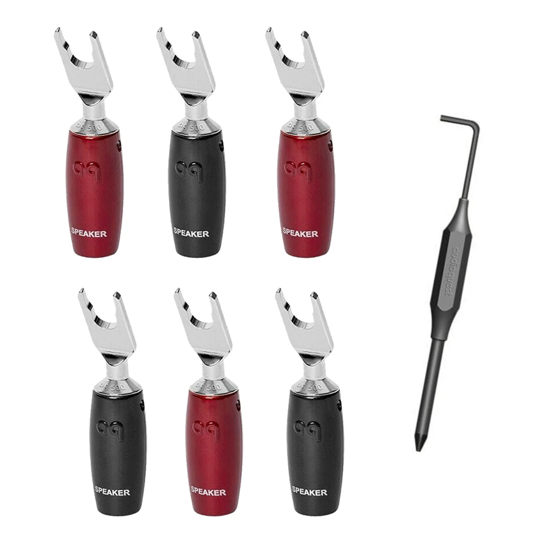 AudioQuest 500 Series Multi-Spade Silver Speaker Connectors (BiWire - Set of 6) - Image 2