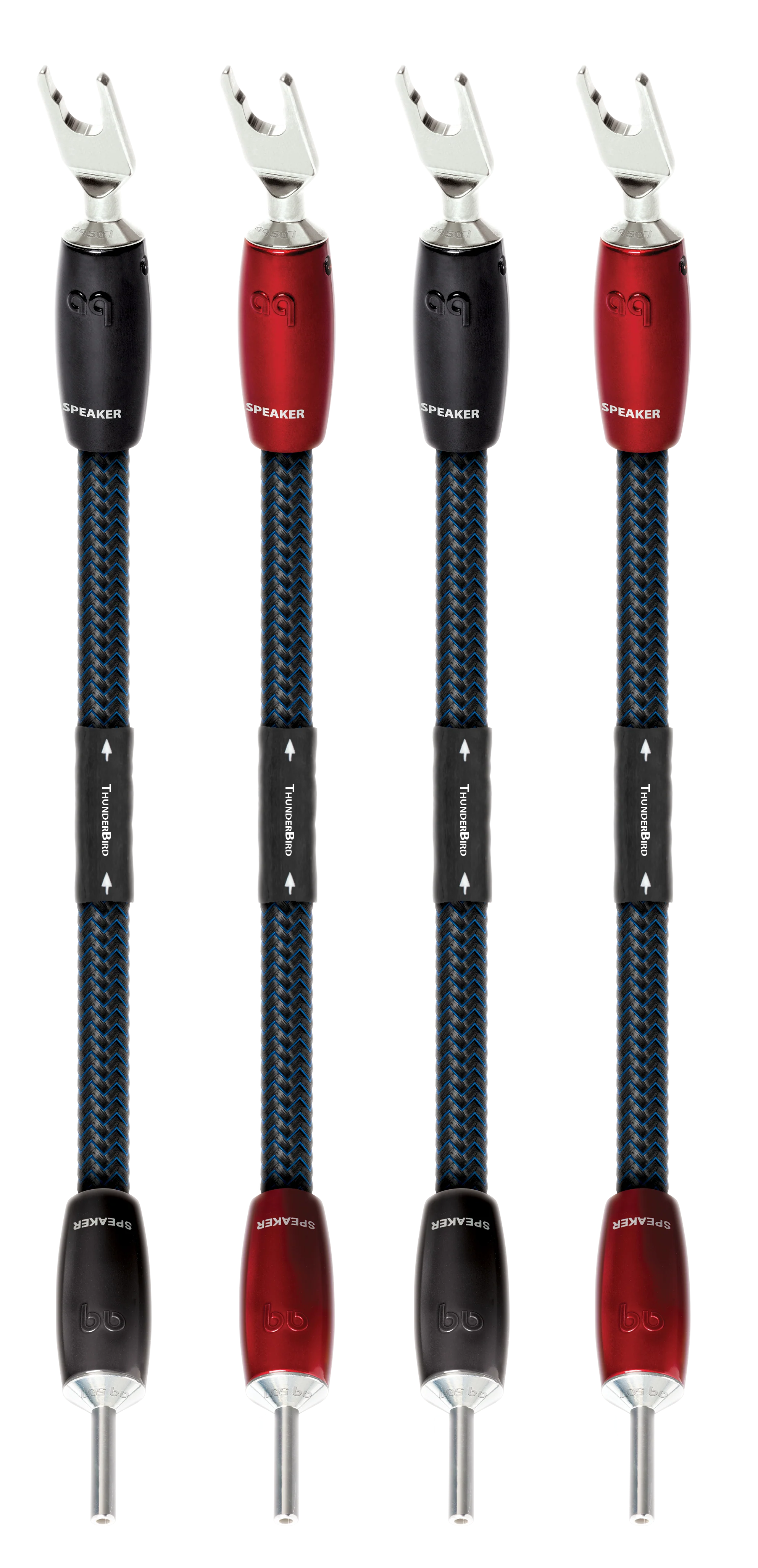 AudioQuest ThunderBird BiWire Jumpers with 500 Series Connectors - Silver (Set of 4) - Image 2