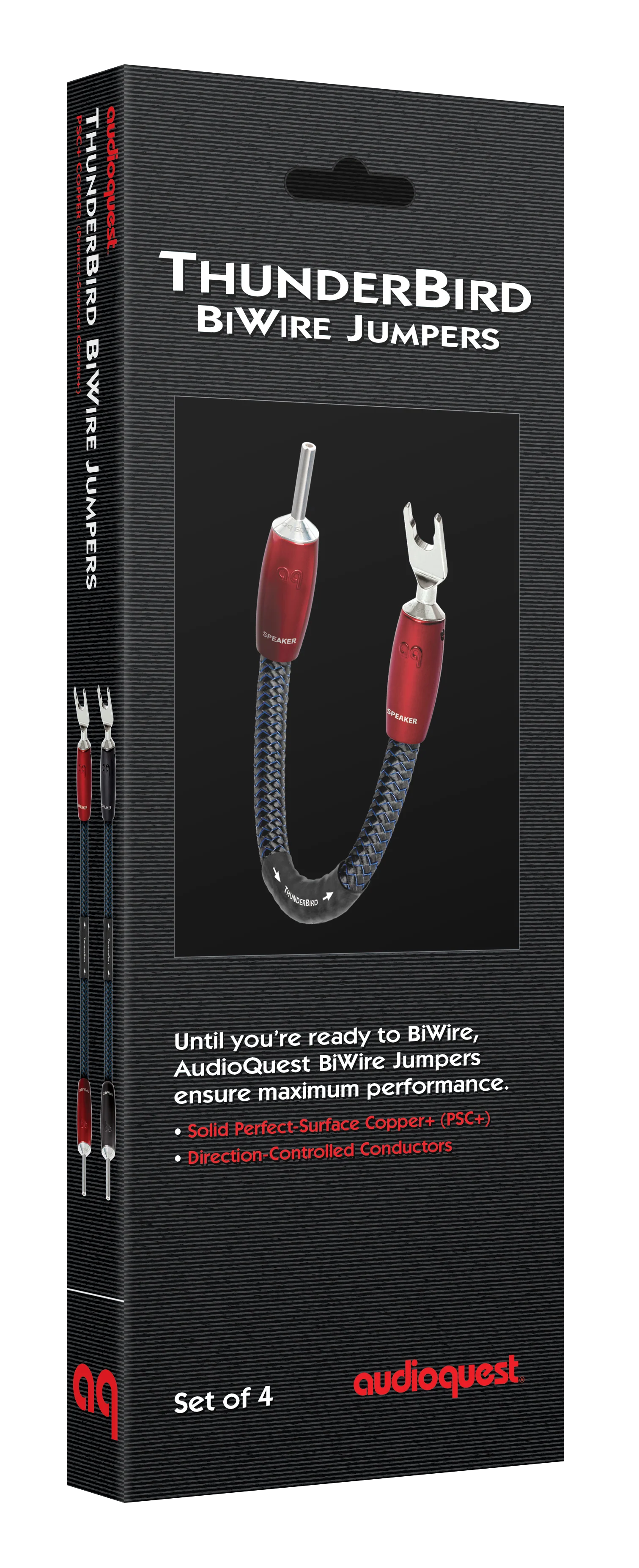 AudioQuest ThunderBird BiWire Jumpers with 500 Series Connectors - Silver (Set of 4) - Image 4