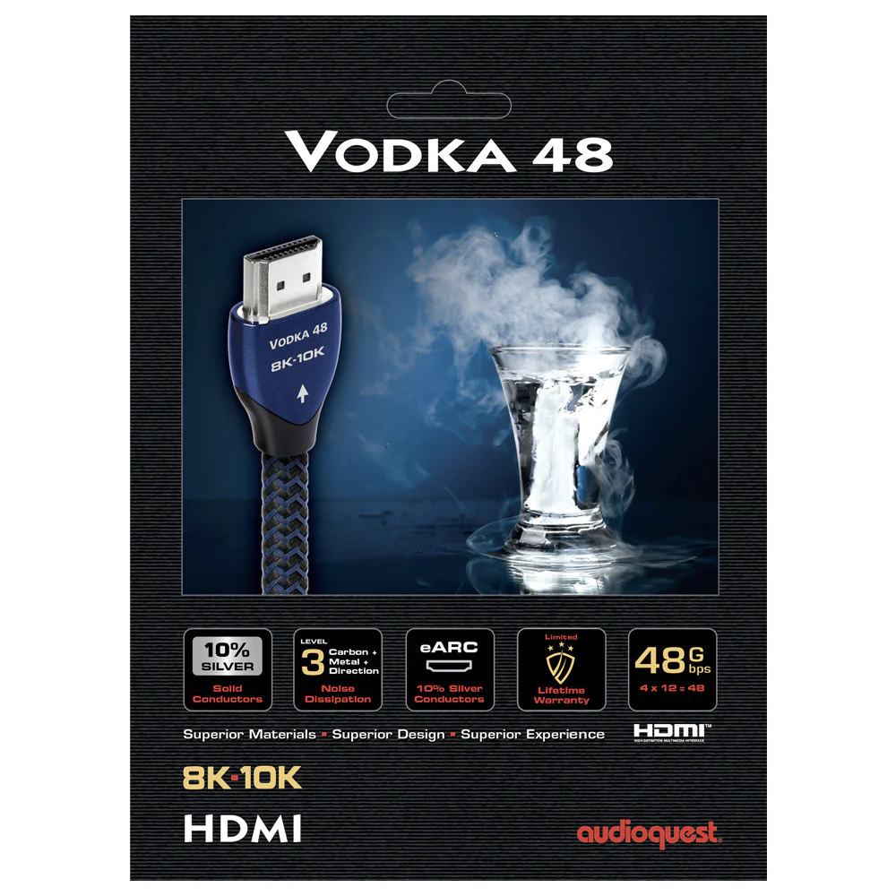 AudioQuest Vodka eARC Priority 2.1 HDMI Cable - 8K/10K Ultra HD, Gaming, High-Speed, 48Gbps, HDR, eARC Priority - Image 5