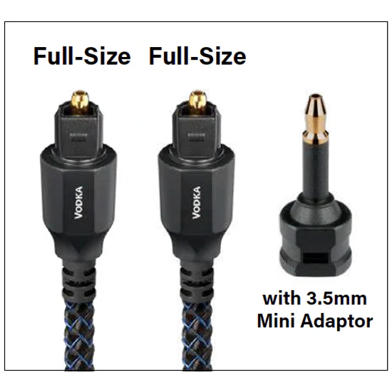 AudioQuest Vodka Optical Toslink Fiber-Optic Cable + Mini-Adaptor (1x Male Toslink > 1x Male Toslink, Single) - Image 4