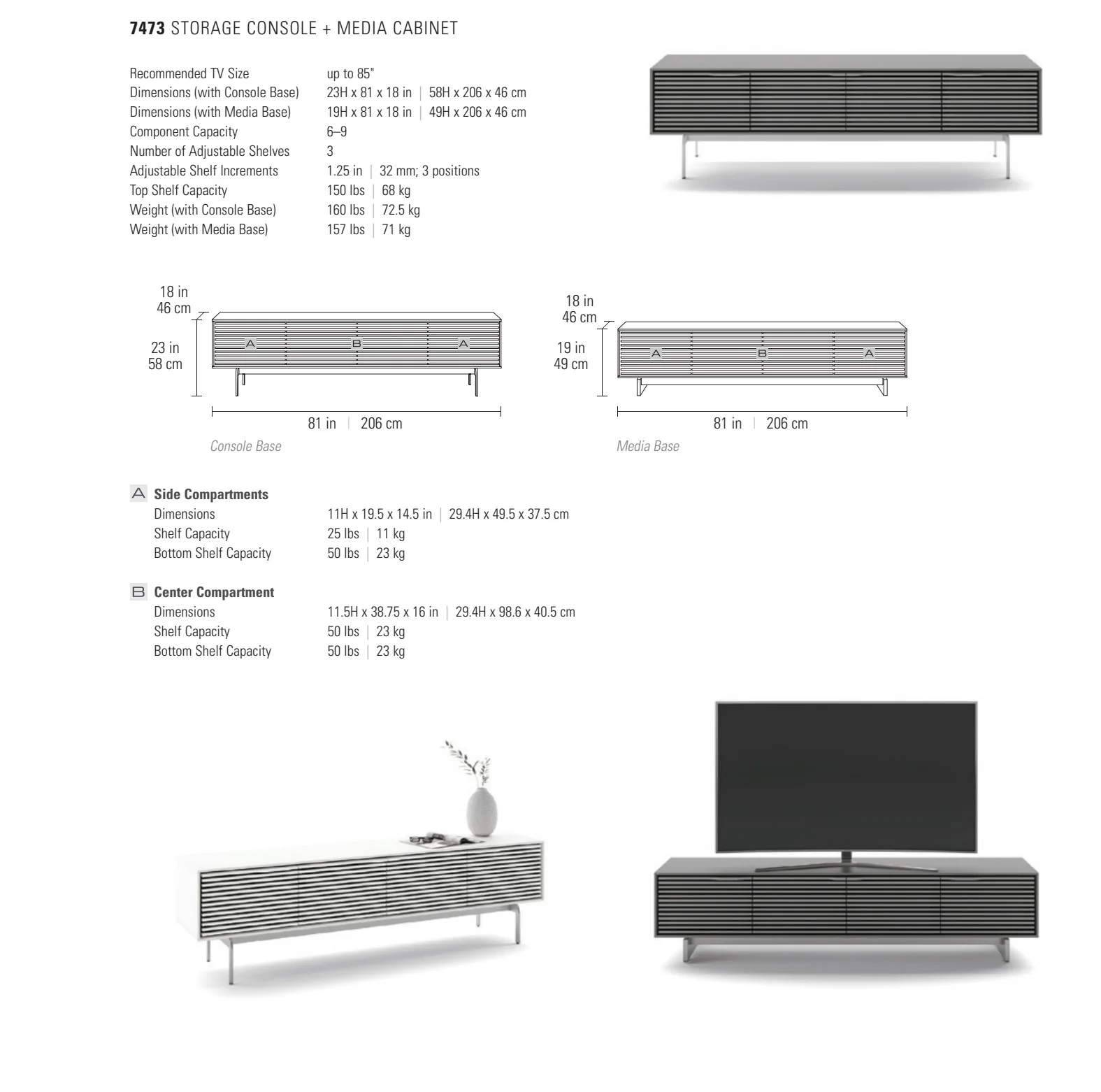 BDI Align 7473 Modern TV Stand & Credenza (TV Sold Separately) - Image 14