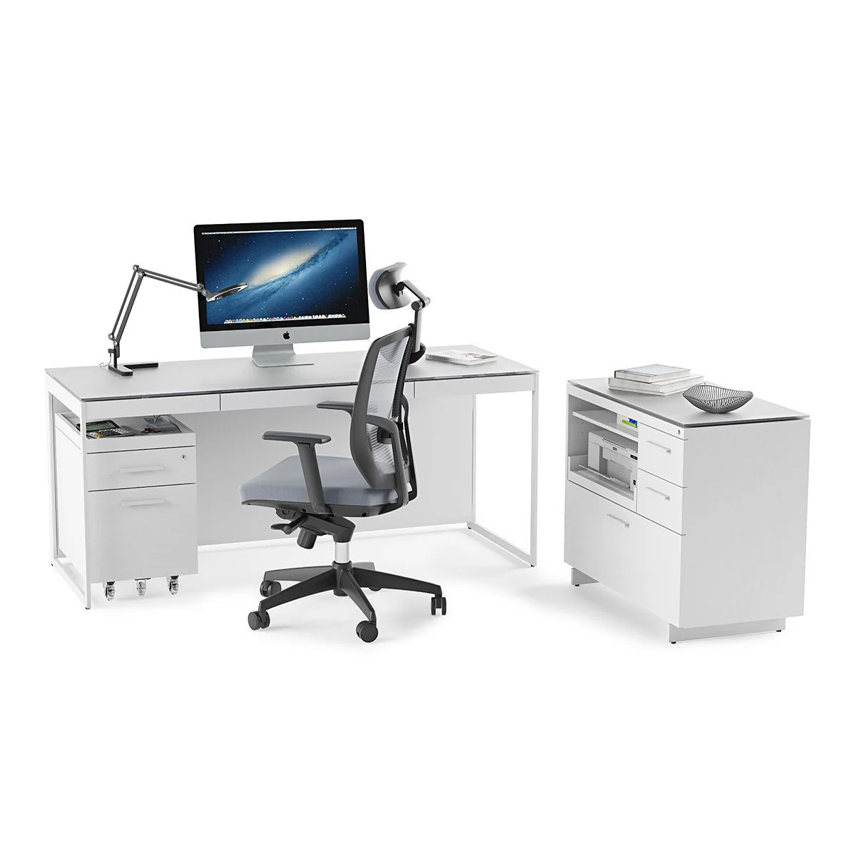BDI Centro 6417 Multifunction Office Cabinet (White) - Image 5