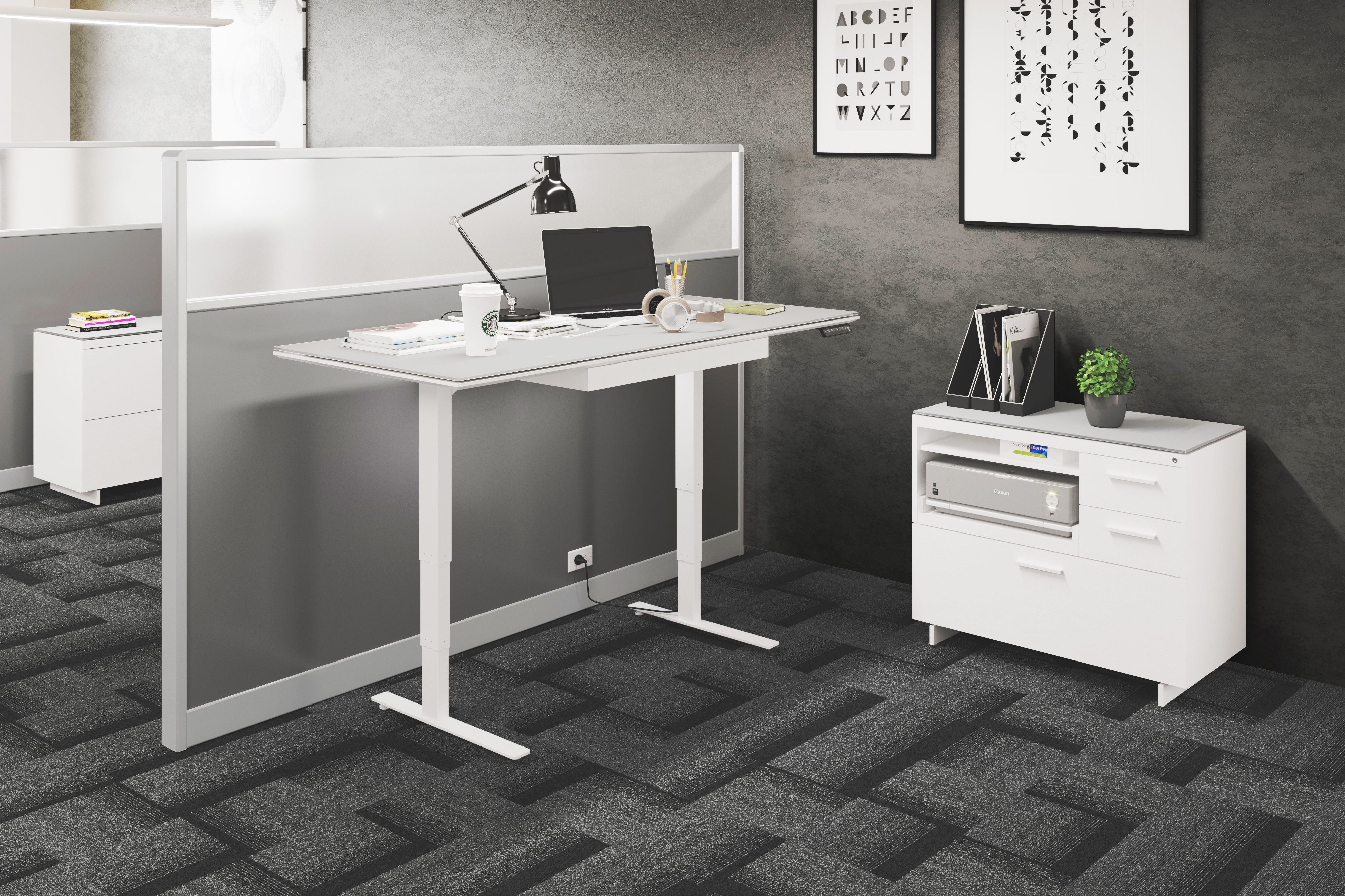 BDI Centro 6417 Multifunction Office Cabinet (White) - Image 7
