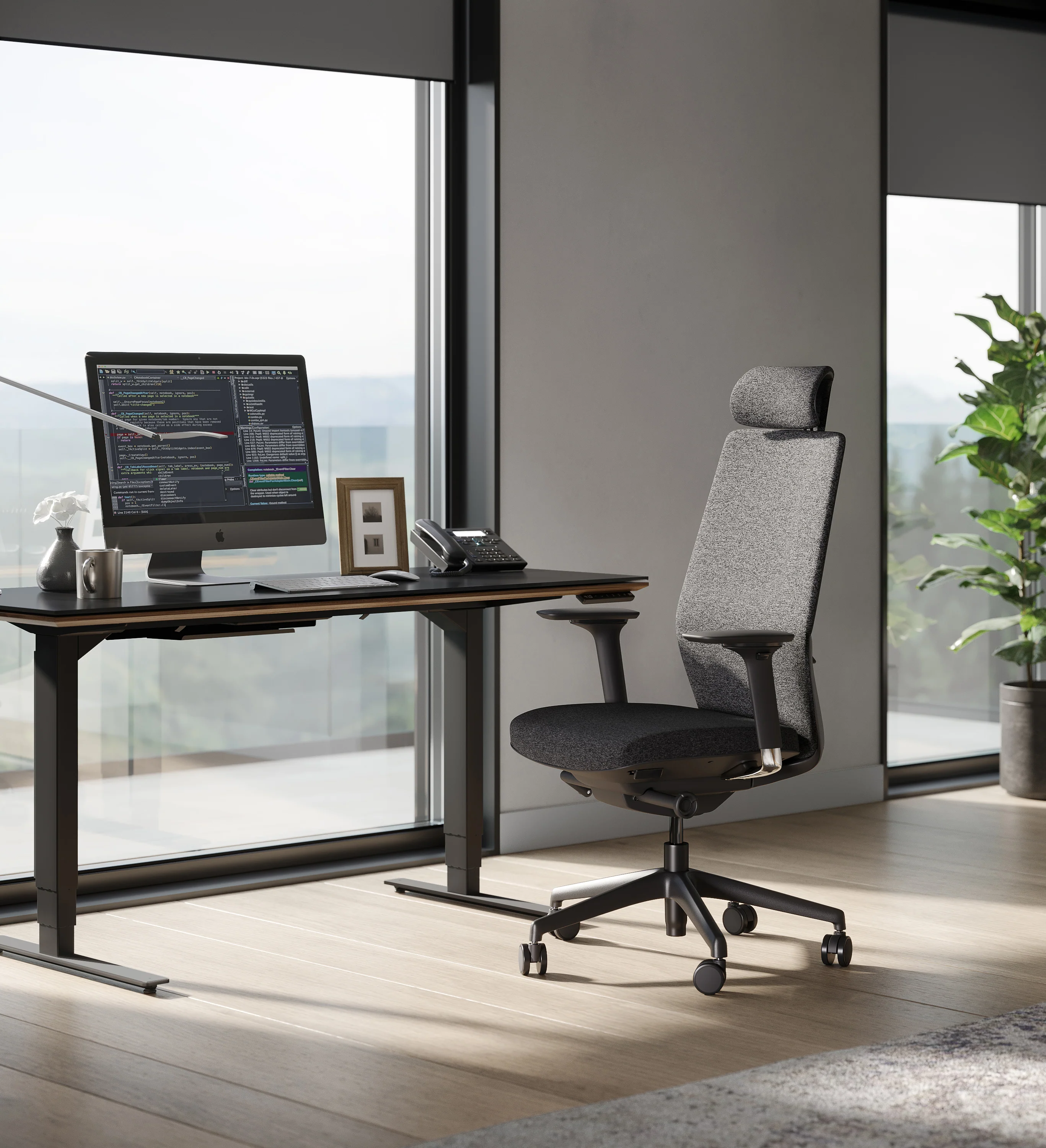 BDI Coda 3521 Task Chair (Black/Grey) - Image 6