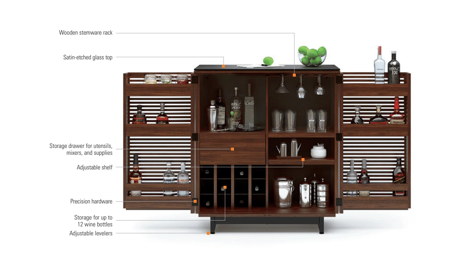 BDI Corridor Bar 5620 Modern Home Bar Cabinet - Image 10