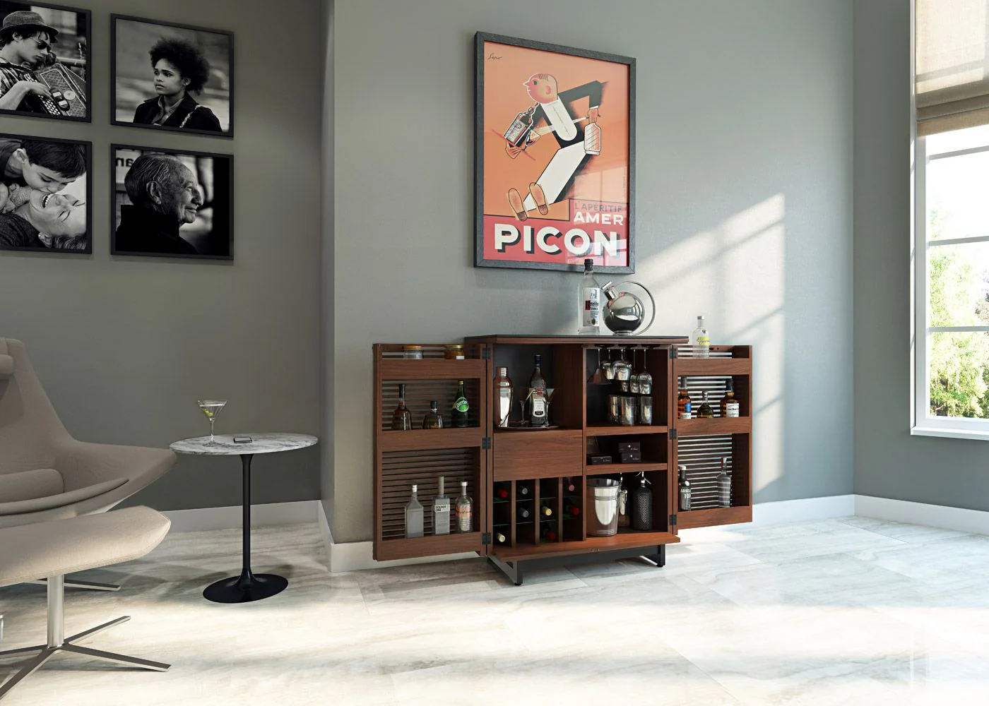 BDI Corridor Bar 5620 Modern Home Bar Cabinet - Image 4
