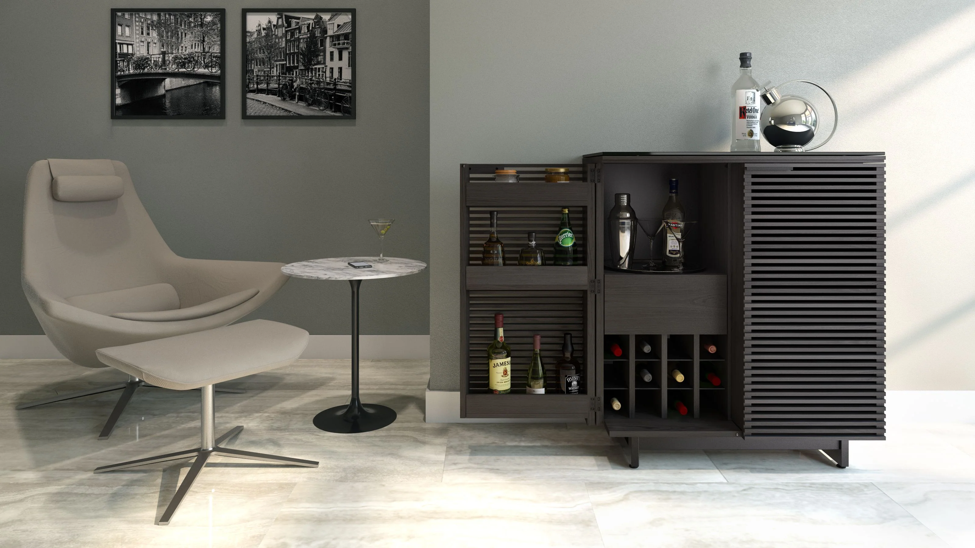 BDI Corridor Bar 5620 Modern Home Bar Cabinet - Image 5