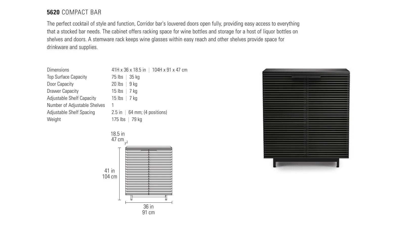 BDI Corridor Bar 5620 Modern Home Bar Cabinet - Image 9