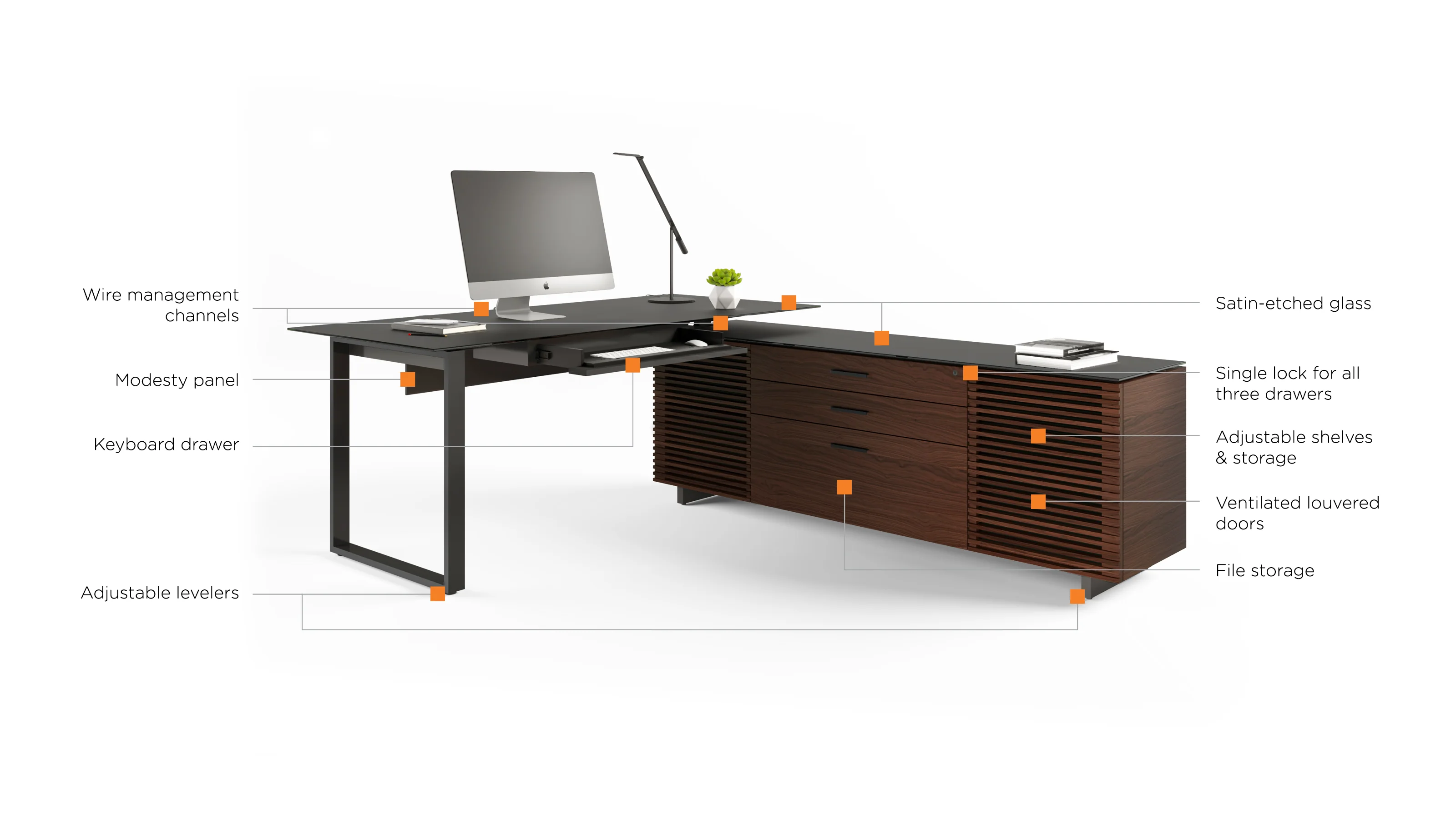 BDI Corridor Office 6531 Modern L-Shaped Executive Desk - Image 19