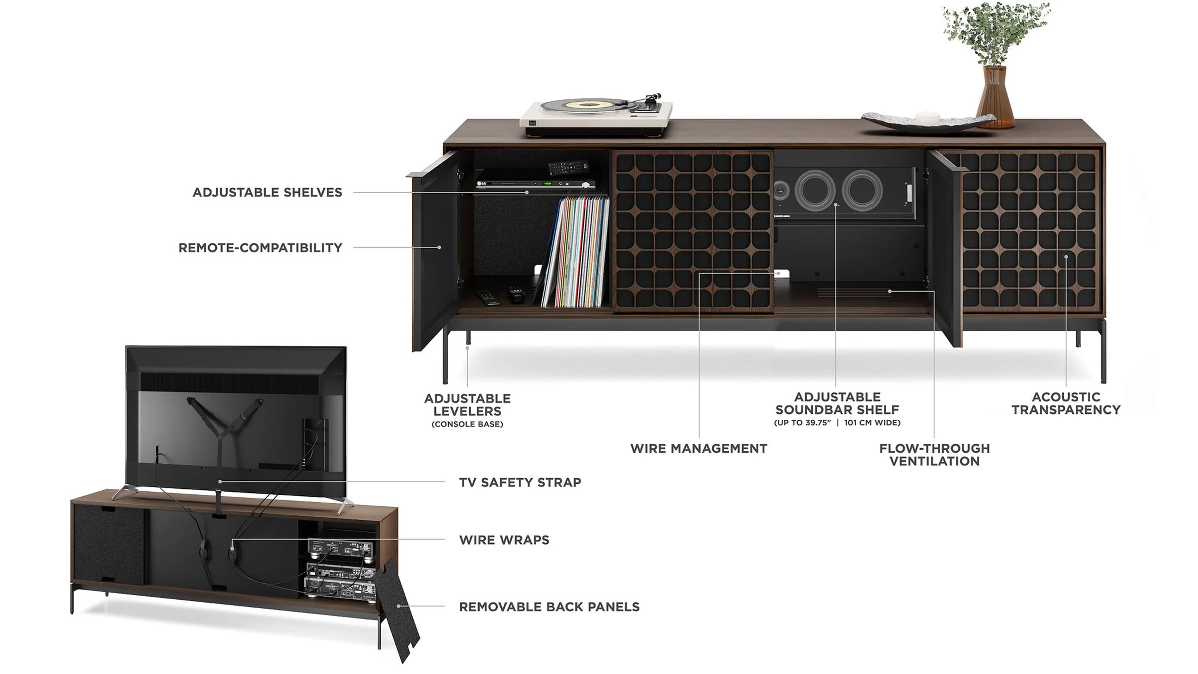 BDI Elements Constellation 8709-CS Media Console and Storage Cabinet - Image 2