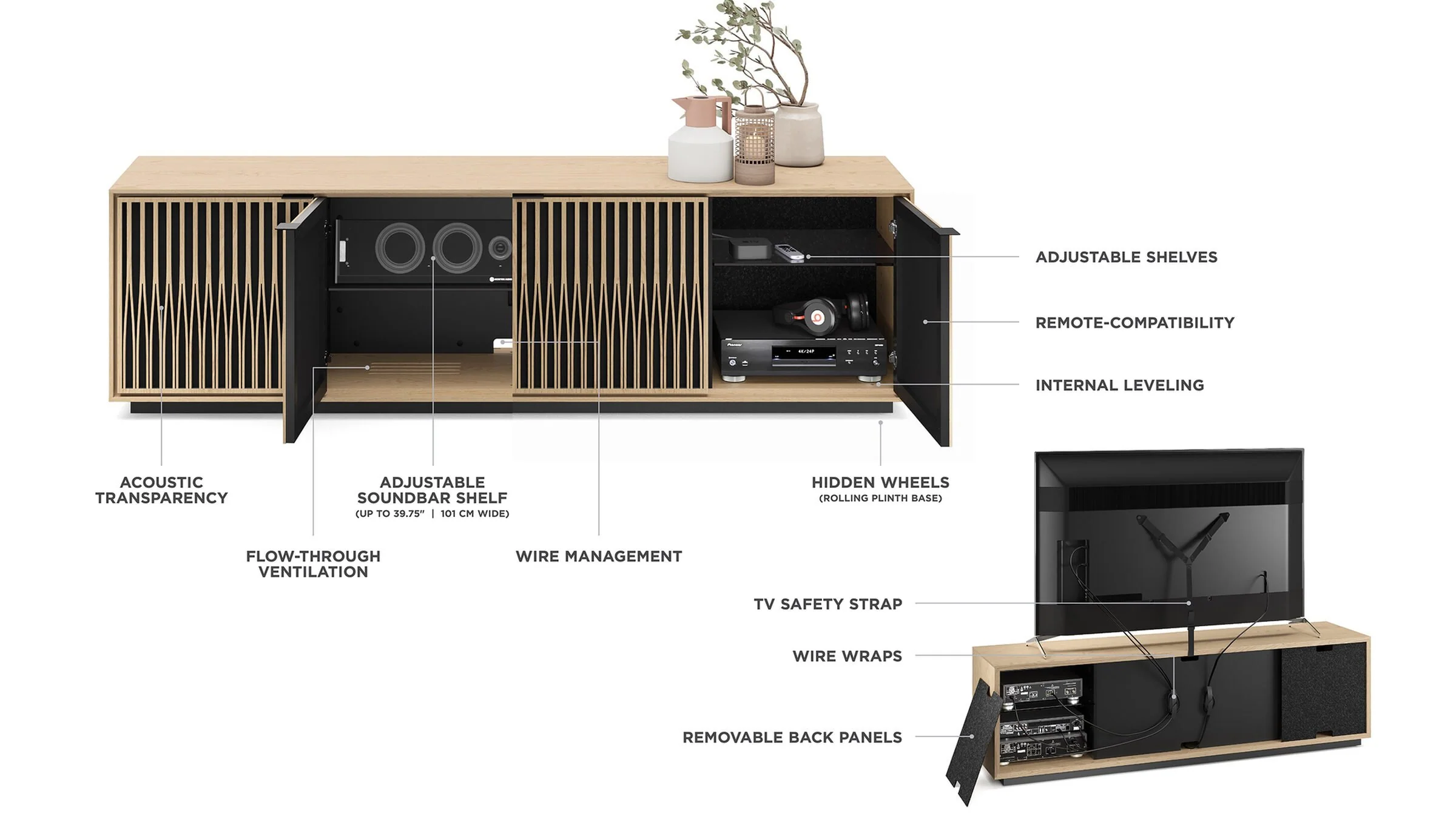 BDI Elements Tune 8703-TU Media Console and Storage Cabinet - Image 11