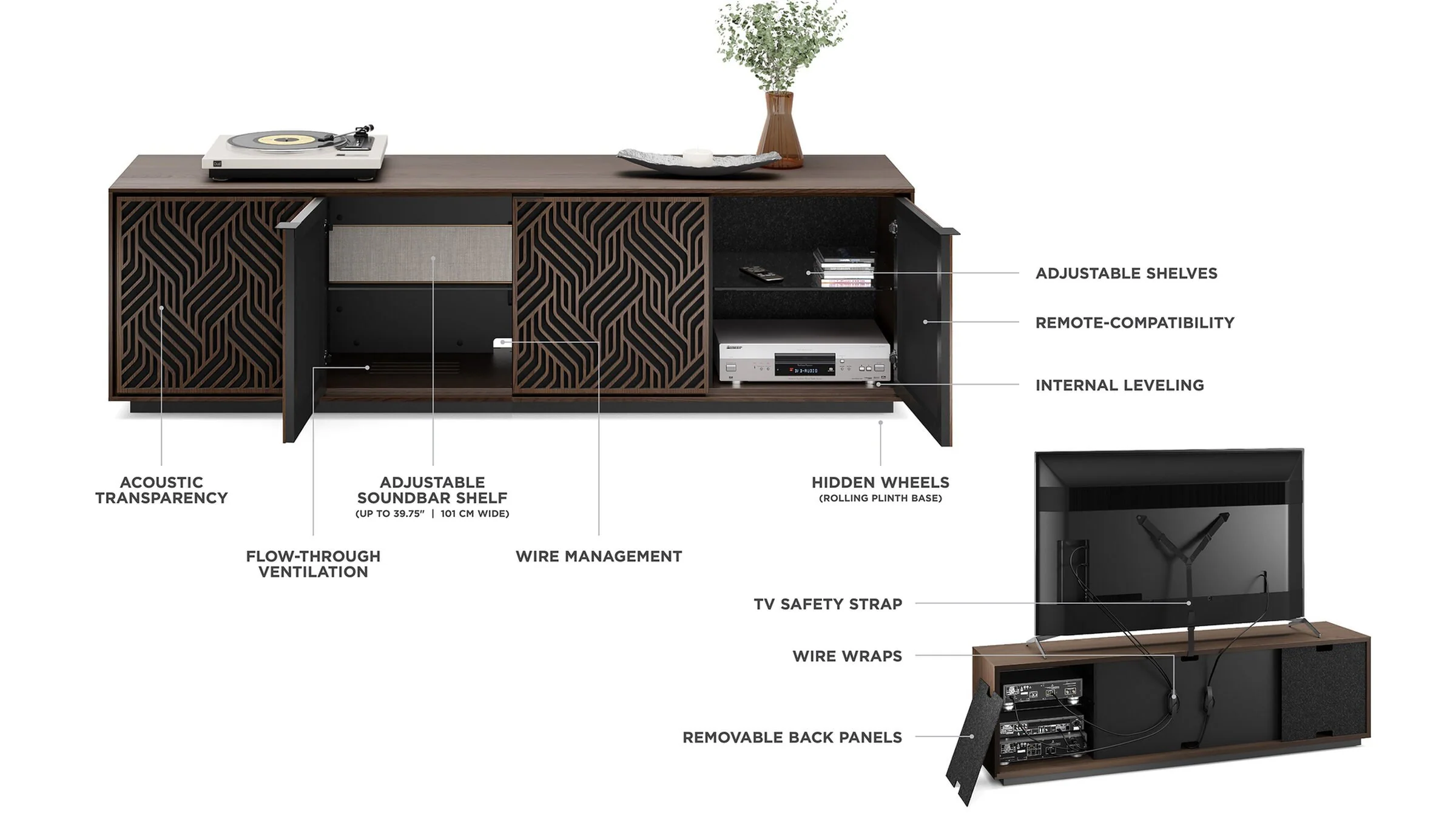 BDI Elements Weave 8703-WE Media Console and Storage Cabinet - Image 9