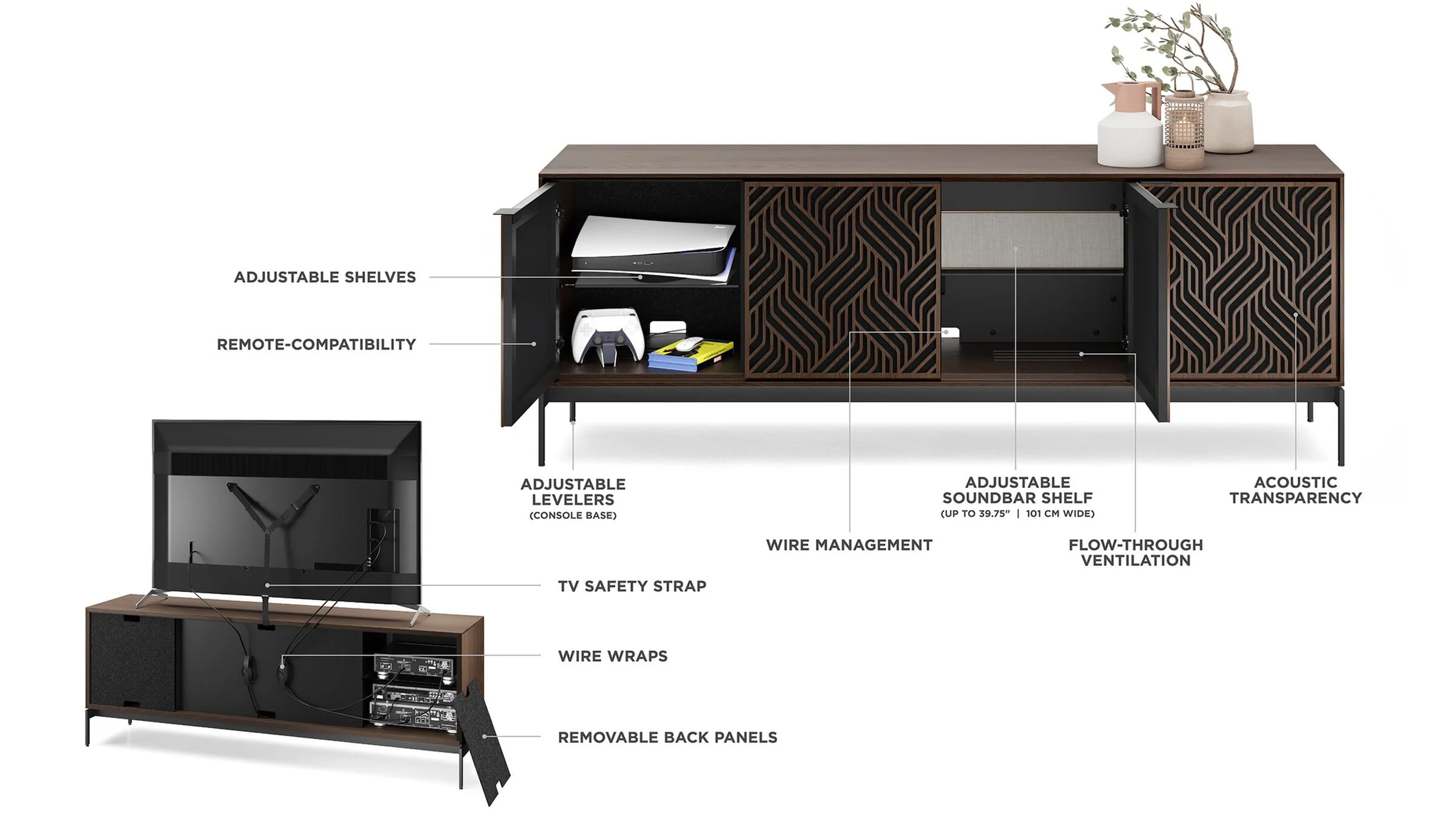 BDI Elements Weave 8709-WE Media Console and Storage Cabinet - Image 2