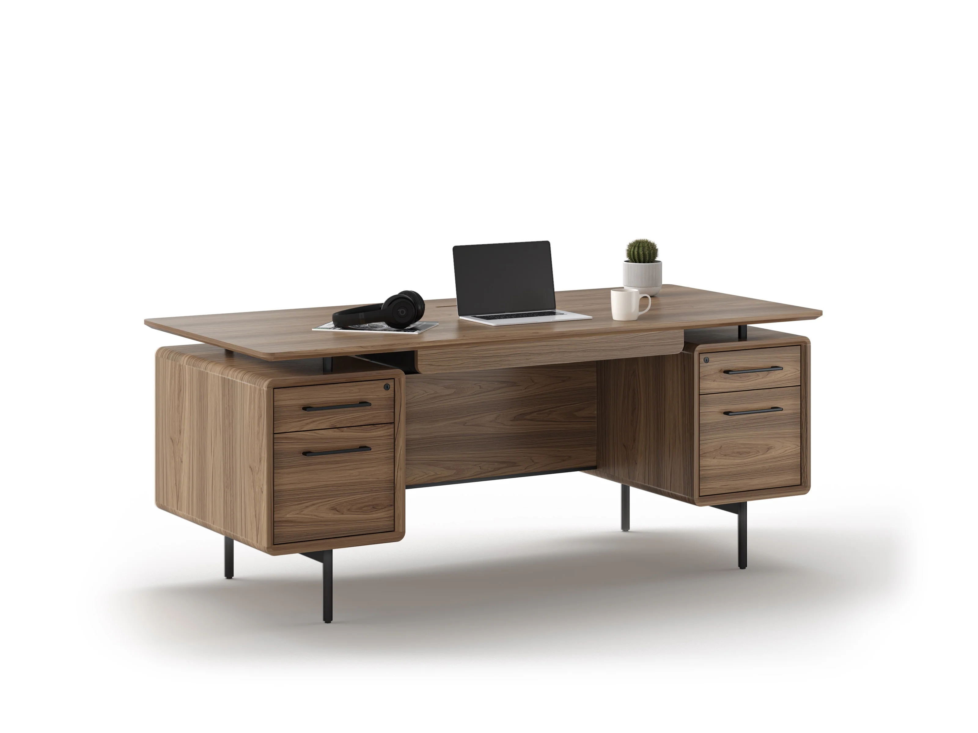 BDI LINQ Office 6821 Home Office Executive Desk (Natural Walnut) - Image 11