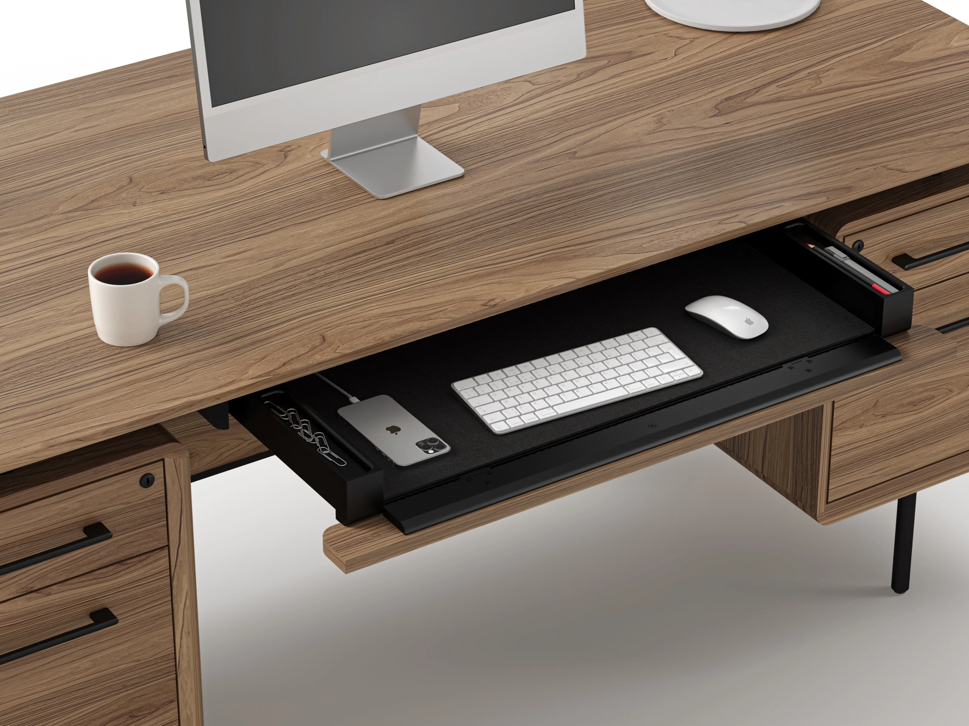 BDI LINQ Office 6821 Home Office Executive Desk (Natural Walnut) - Image 12