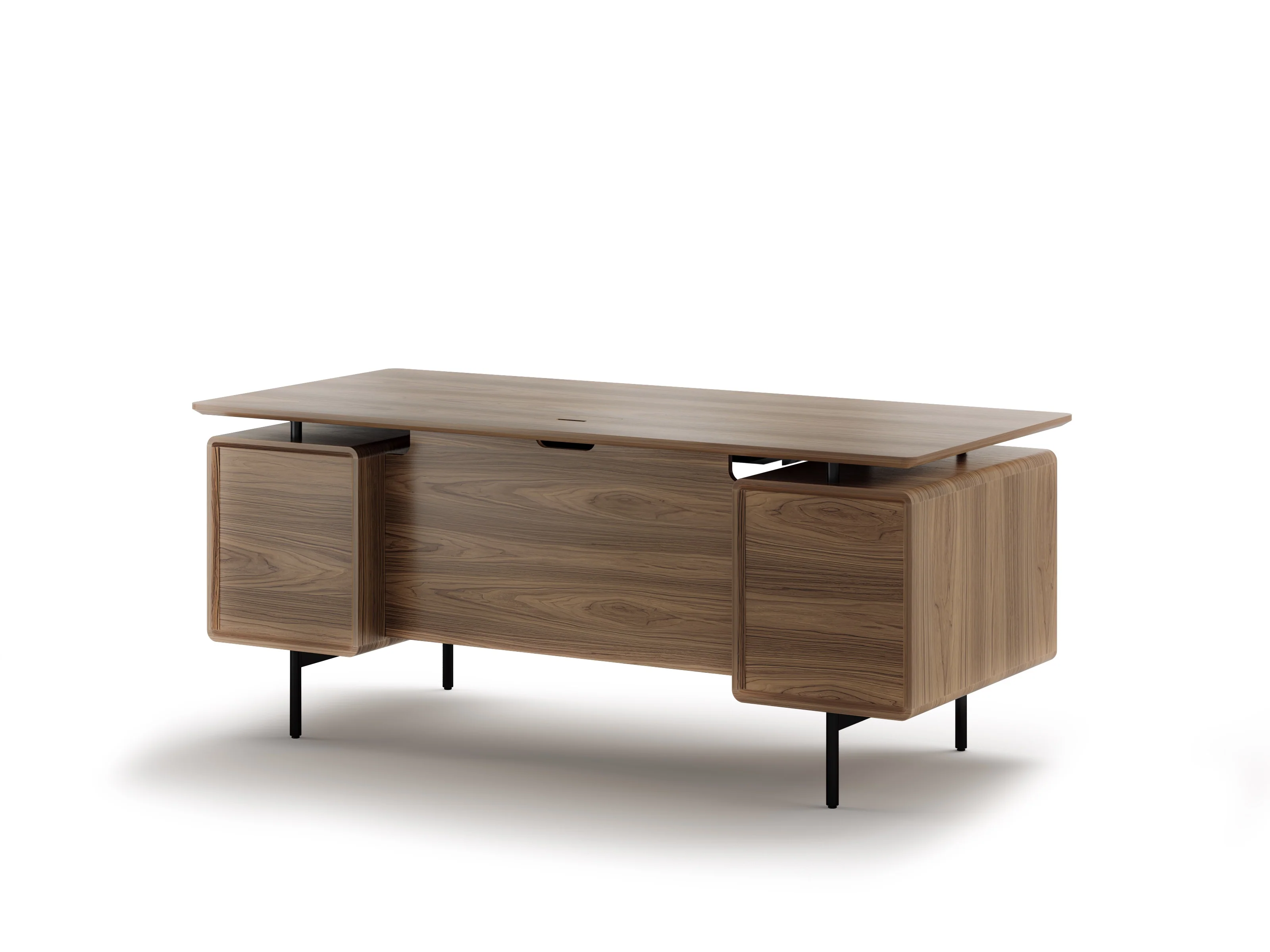 BDI LINQ Office 6821 Home Office Executive Desk (Natural Walnut) - Image 3