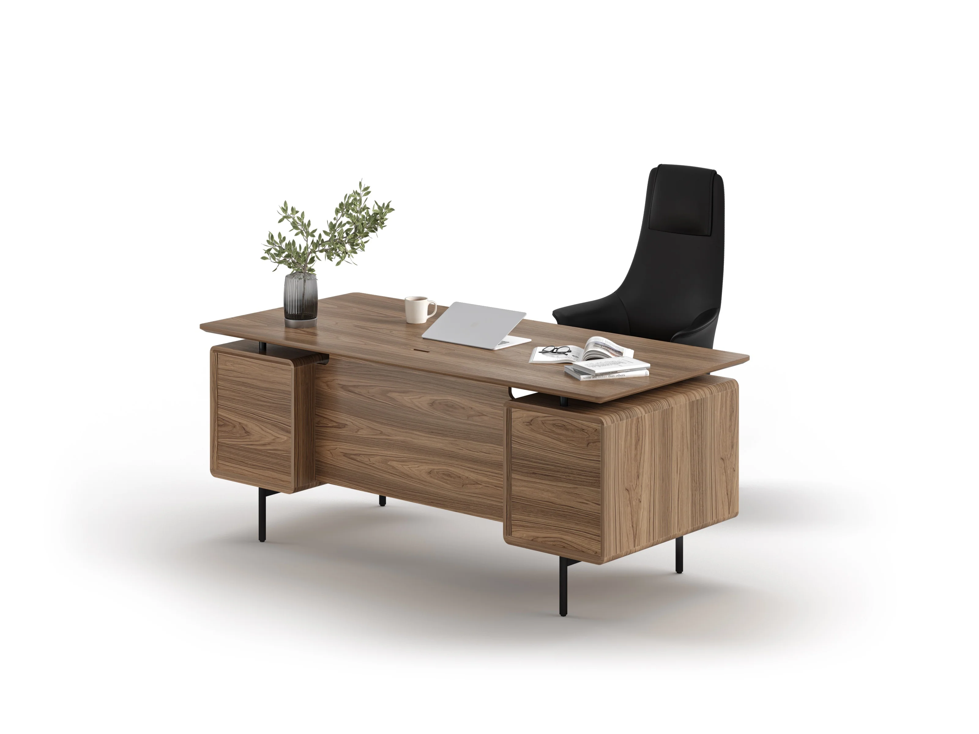 BDI LINQ Office 6821 Home Office Executive Desk (Natural Walnut) - Image 4
