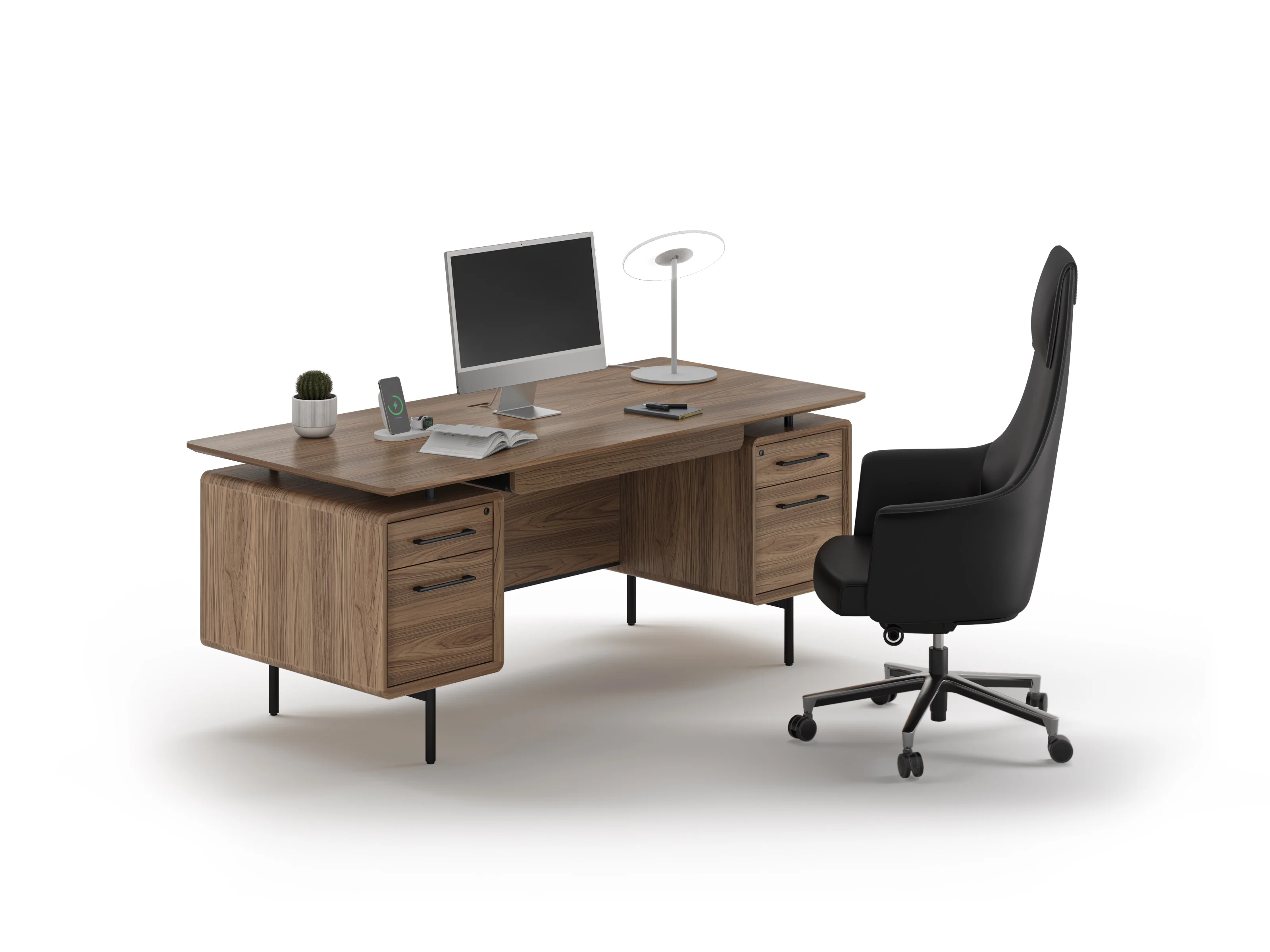 BDI LINQ Office 6821 Home Office Executive Desk (Natural Walnut) - Image 5