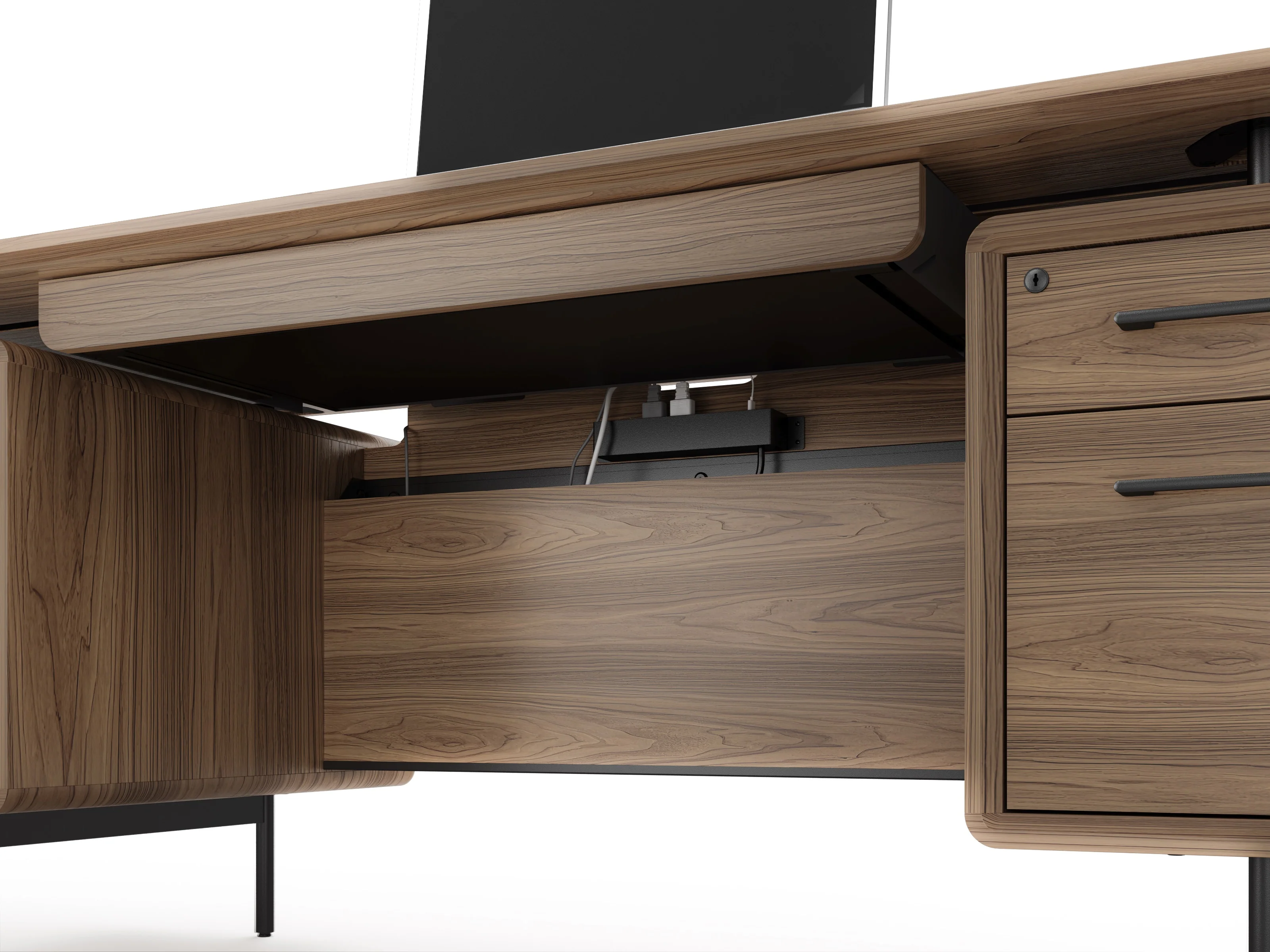 BDI LINQ Office 6821 Home Office Executive Desk (Natural Walnut) - Image 7