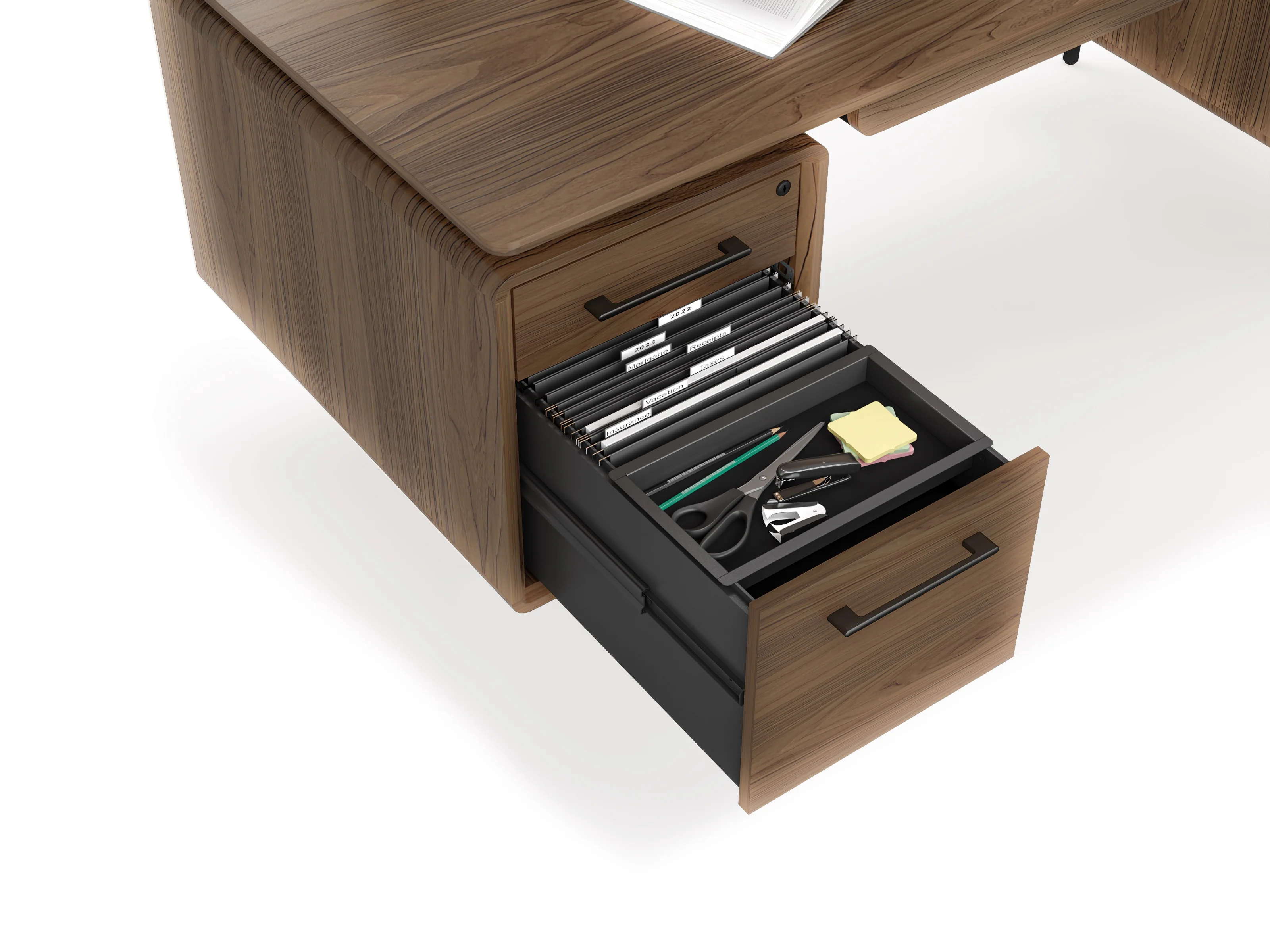 BDI LINQ Office 6821 Home Office Executive Desk (Natural Walnut) - Image 8