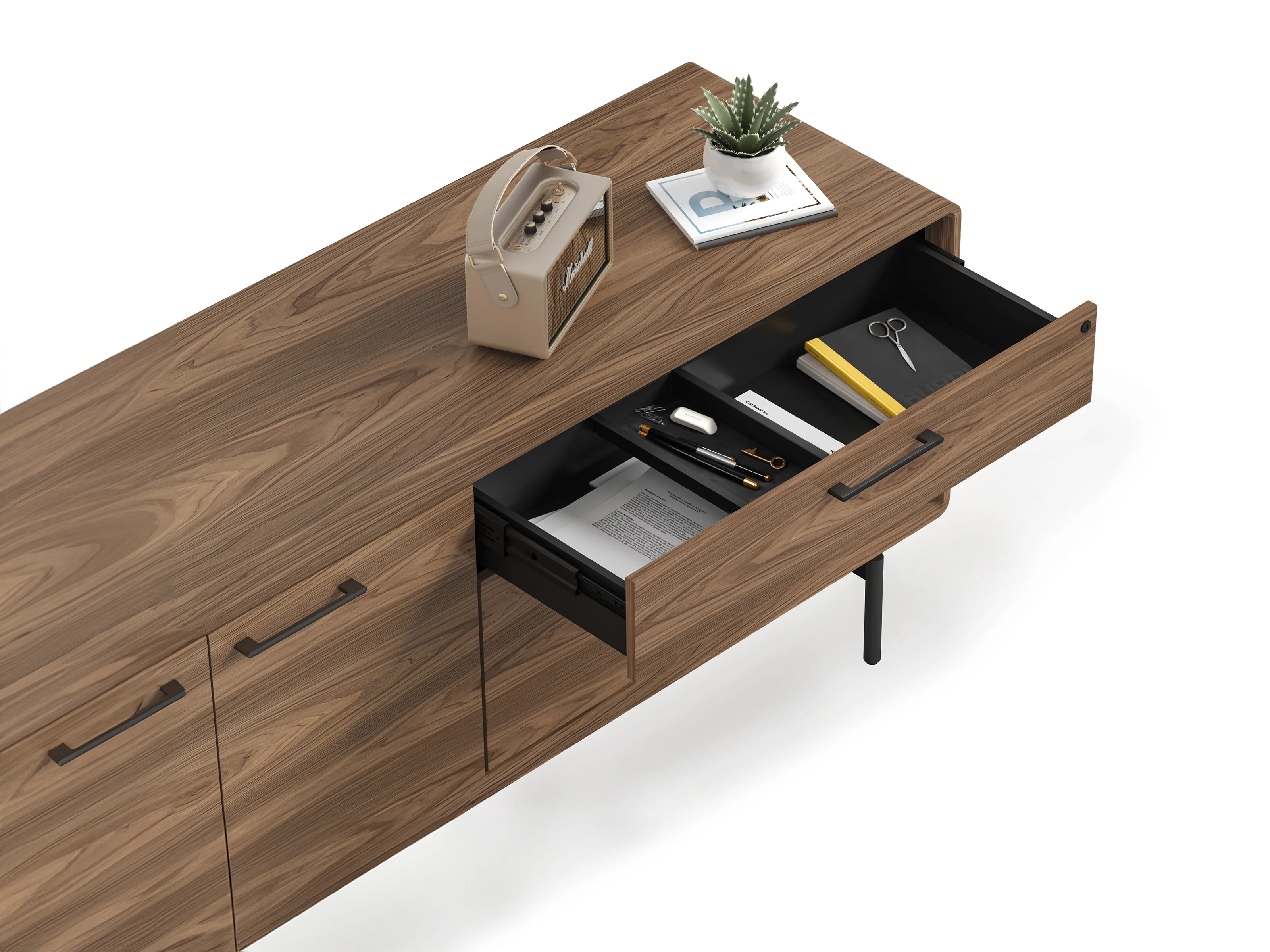 BDI LINQ Office 6829 Storage Credenza (Natural Walnut) - Image 11
