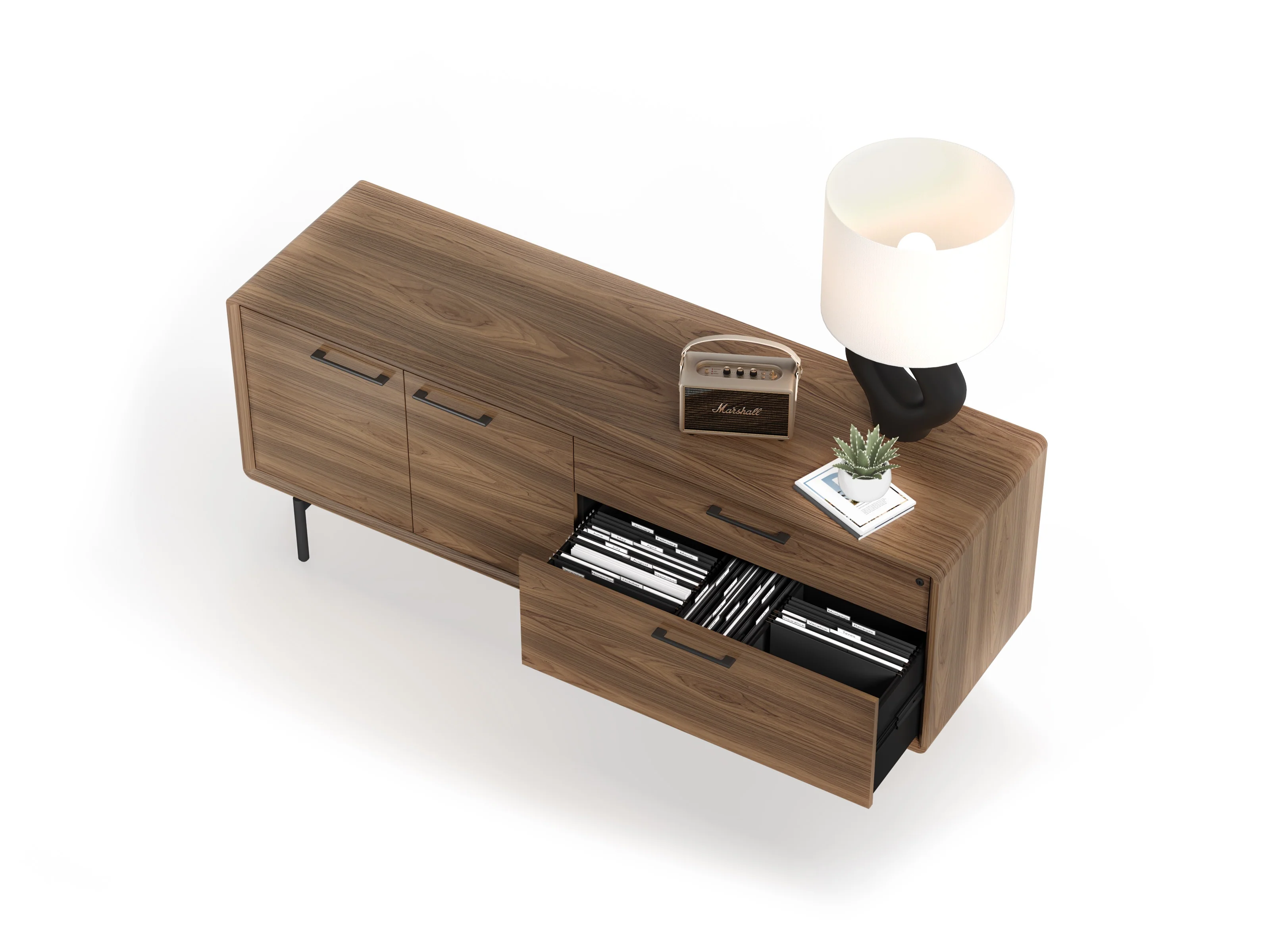 BDI LINQ Office 6829 Storage Credenza (Natural Walnut) - Image 7