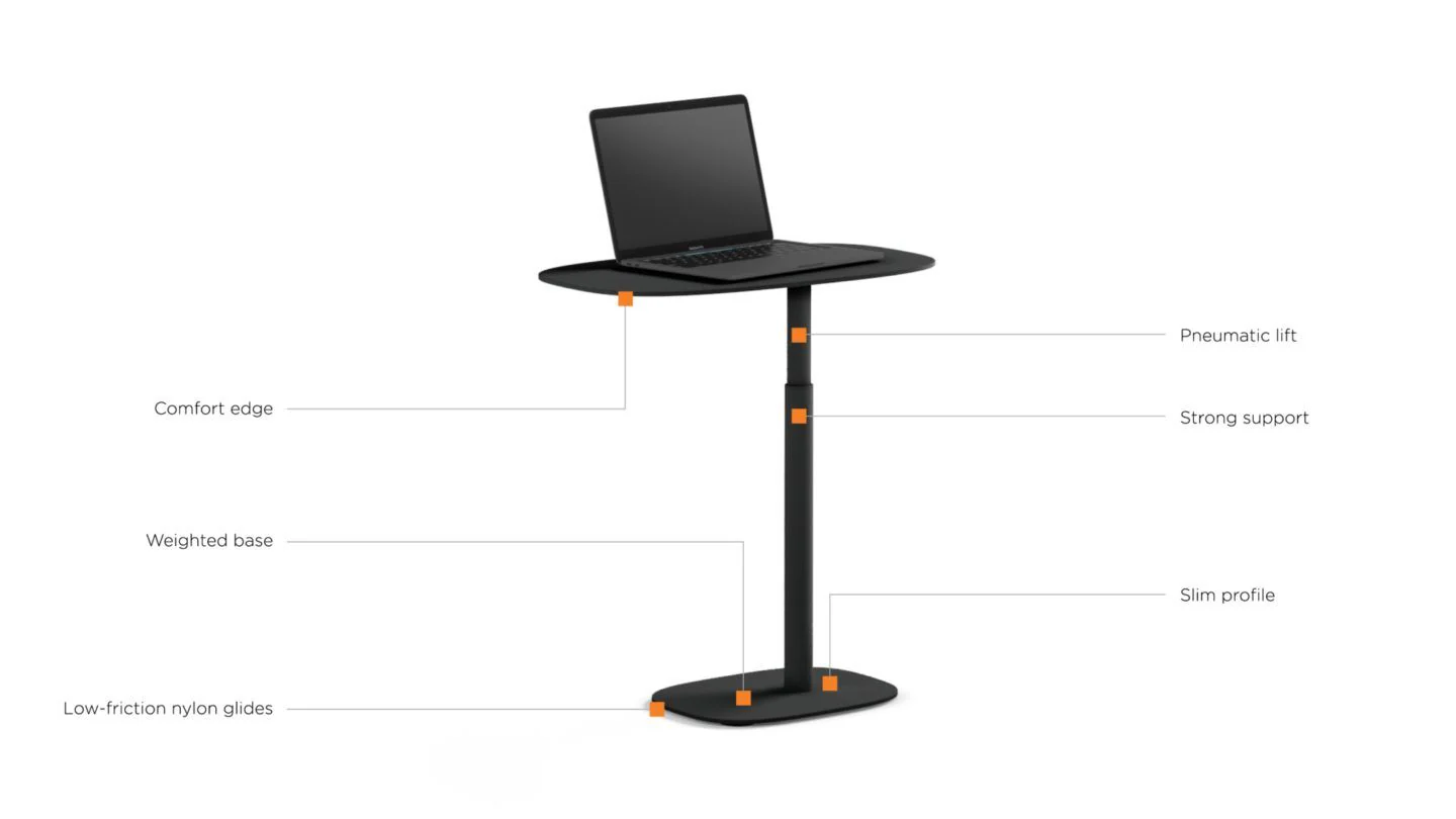 BDI Serif 1045 Lift Height Adjustable Laptop & Side Table - Image 12
