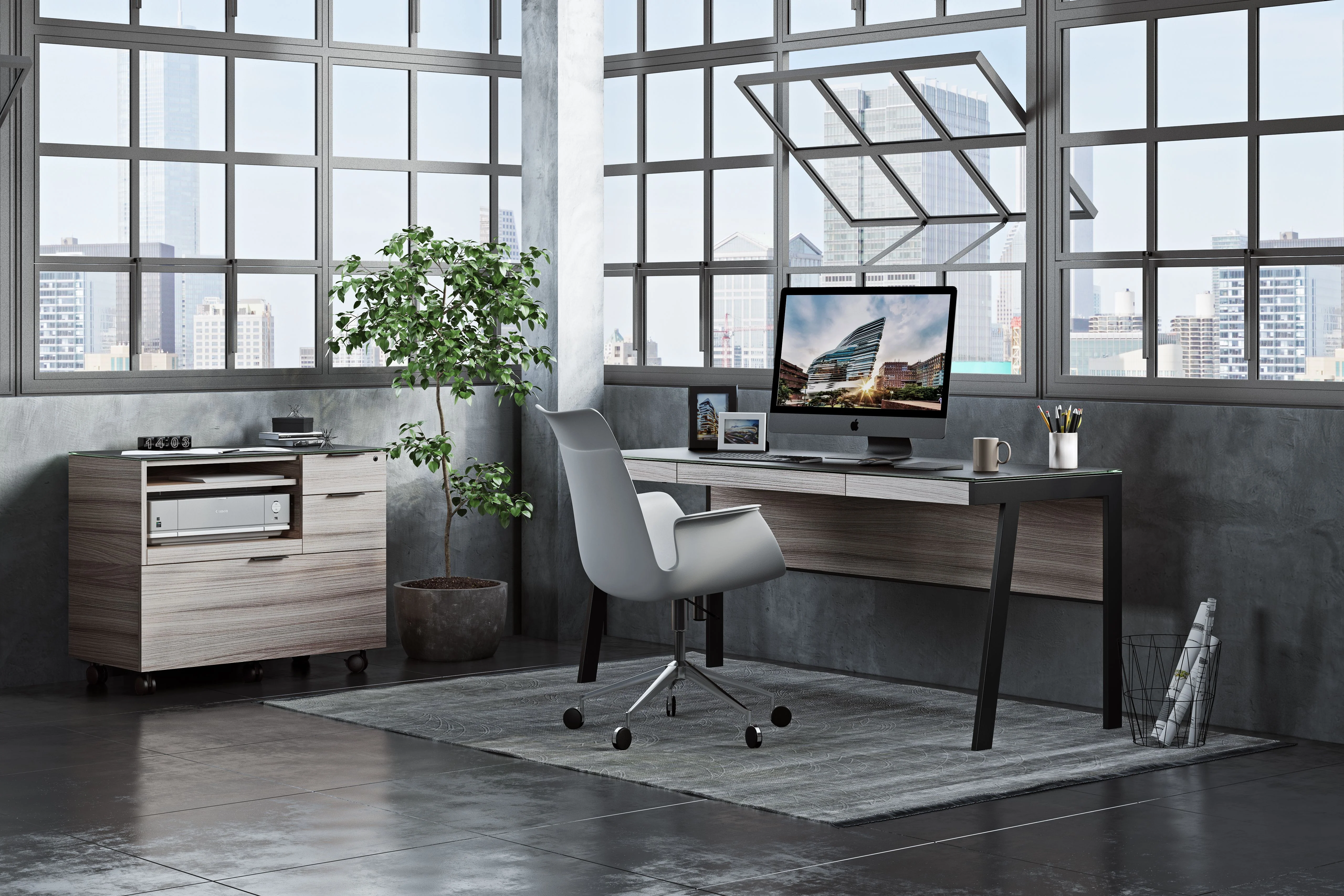 BDI Sigma 6901 Desk with Keyboard Drawer - Image 4