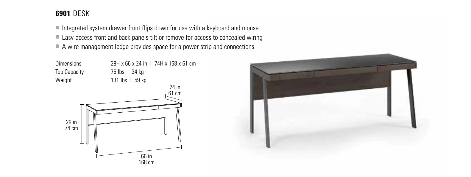 BDI Sigma 6901 Desk with Keyboard Drawer - Image 8