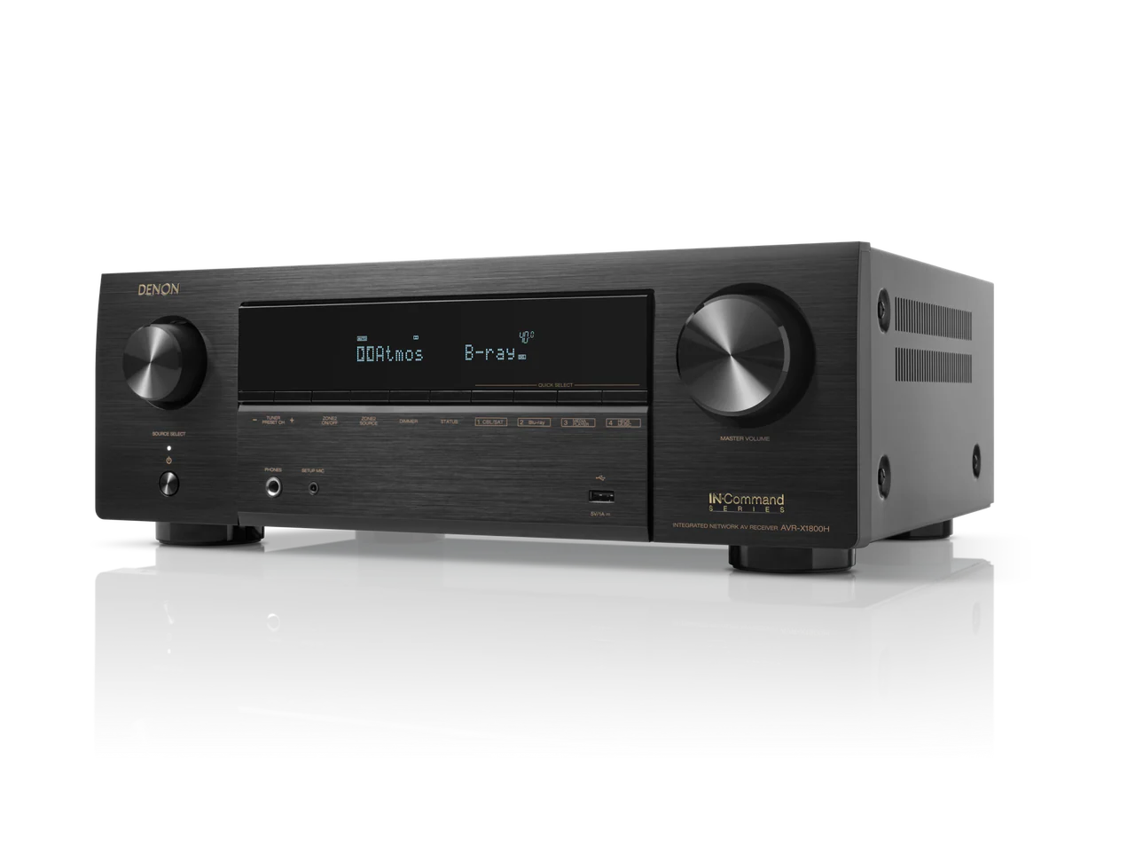 Denon AVRX1800H 7.2 Channel 8K Home Theater Receiver with Dolby Atmos, HEOS Built-In, and Audyssey Room Correction - Image 3