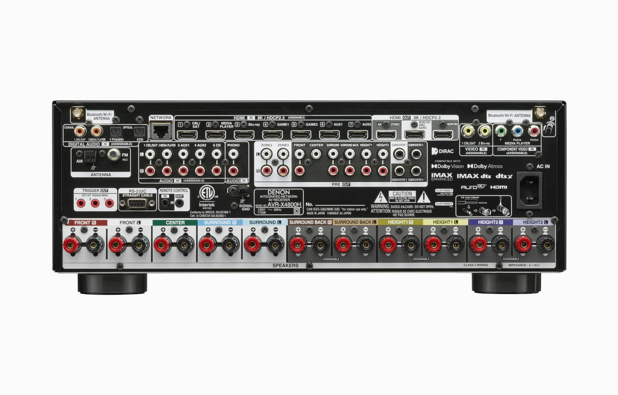 Denon AVR-X4800H 9.4 Channel 8K Home Theater Receiver with Dolby Atmos/DTS:X & HEOS Built-In - Image 5