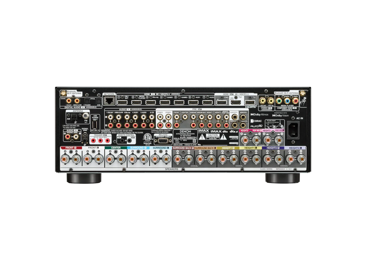 Denon AVR-X6800H 11.4 Channel 8K A/V Receiver with 3D Audio and Dirac Live Support - Image 6