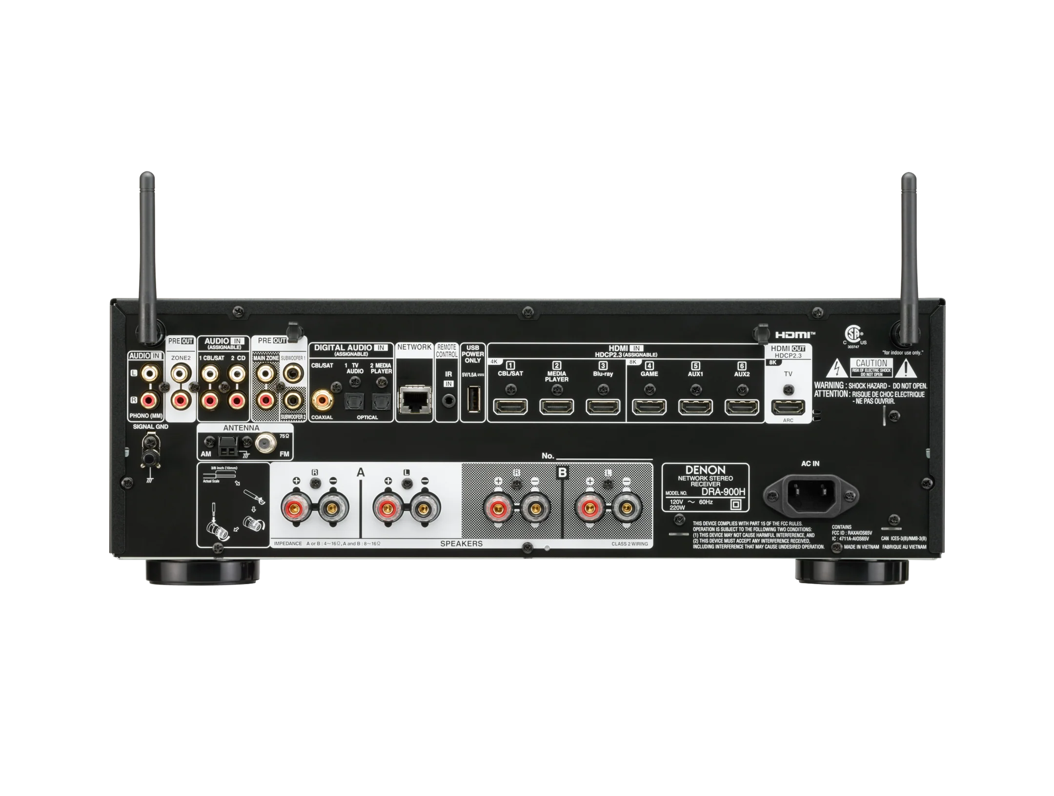 Denon DRA-900H 2.2 Channel 100W 8K AV Receiver with HEOS Built-in - Image 3