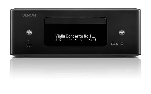 Denon RCD-N12 Bluetooth CD Player with Integrated AM/FM Radio Tuner & Wi-Fi (Black)